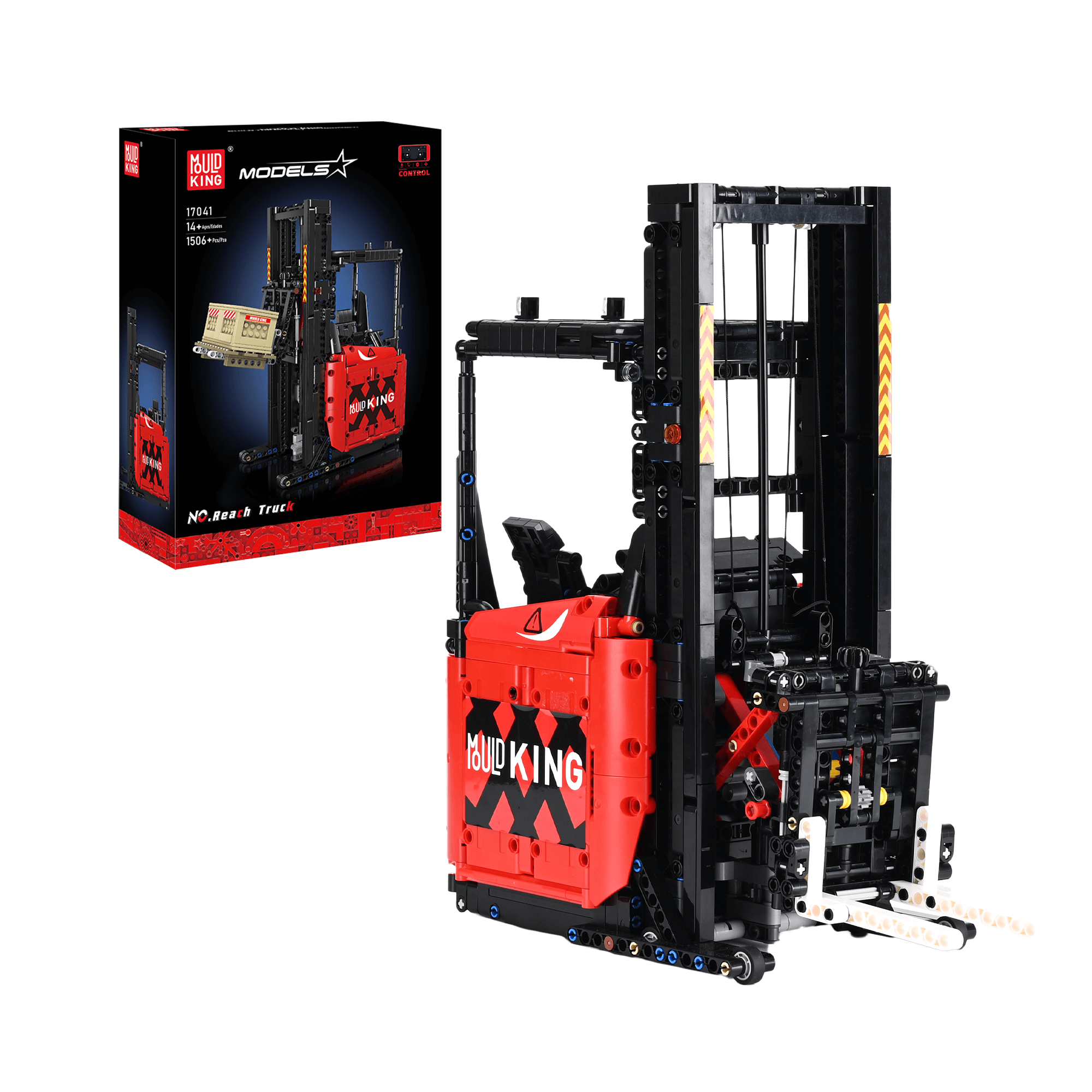MOULD KING 17041 Remote Control Forklift Building Kit - 1,506 Piece STEM Construction Toy for Kids & Adults | DIY Engineering Model for Home, Office & Playroom Collection