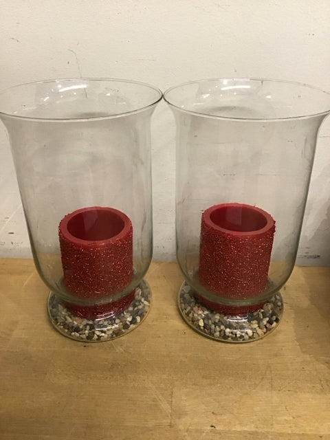 10 Pairs of Red Flameless LED Candles with Glass Holders - Perfect for Christmas, Weddings, and Home Decor