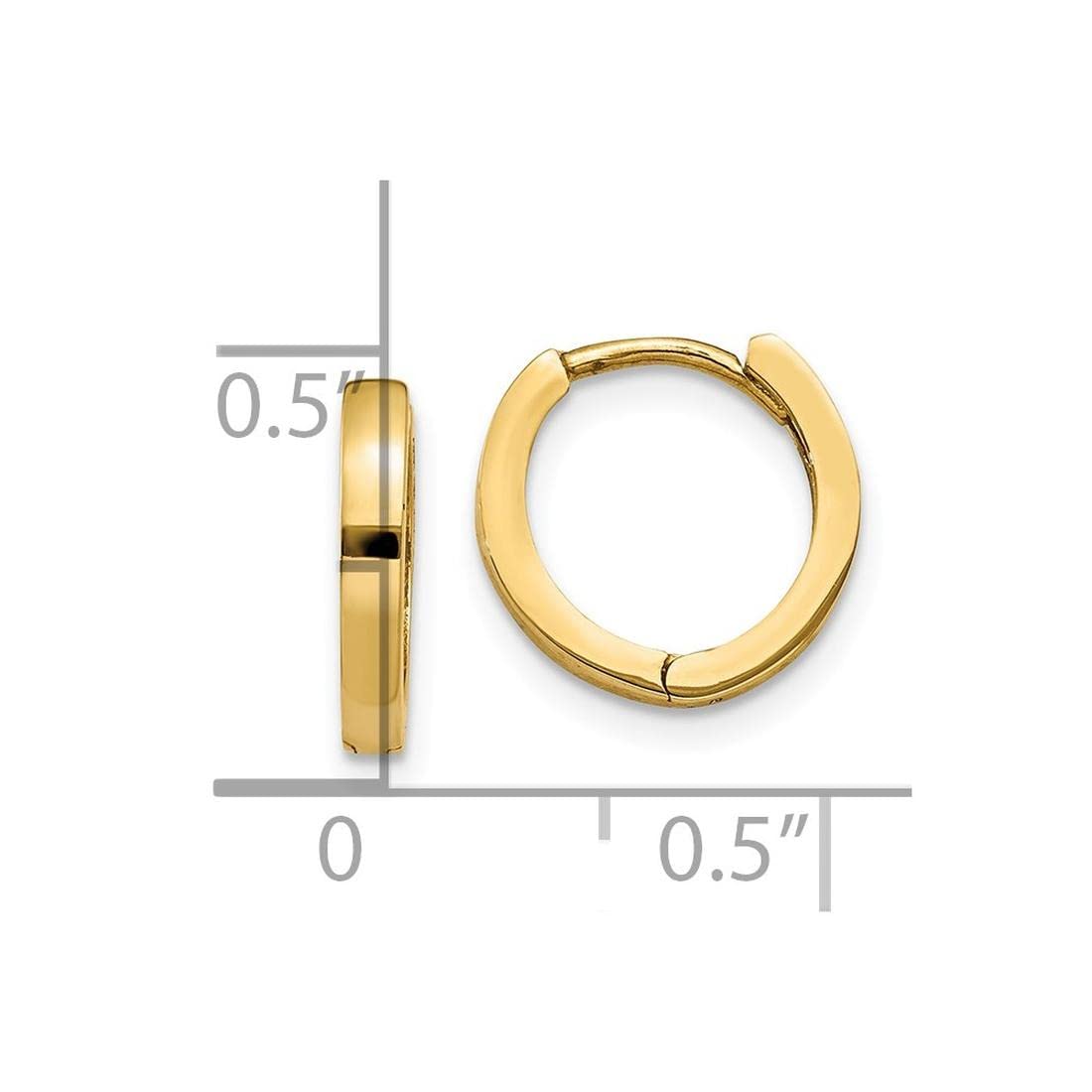 14K Yellow Gold Hinged Hoop Earrings for Women - Classic Dainty Huggie Hoops - Perfect for Everyday Wear, Parties & Gifts
