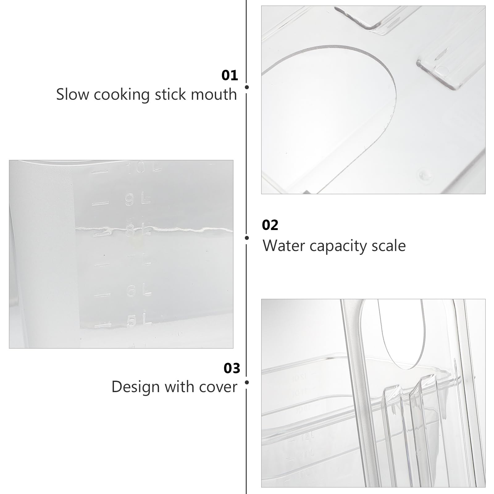 Hemoton 6L Clear Sous Vide Container with Lid - Airtight Food Storage Box for Home Kitchen, Perfect for Meal Prep, Sous Vide Cooking & Leftover Storage