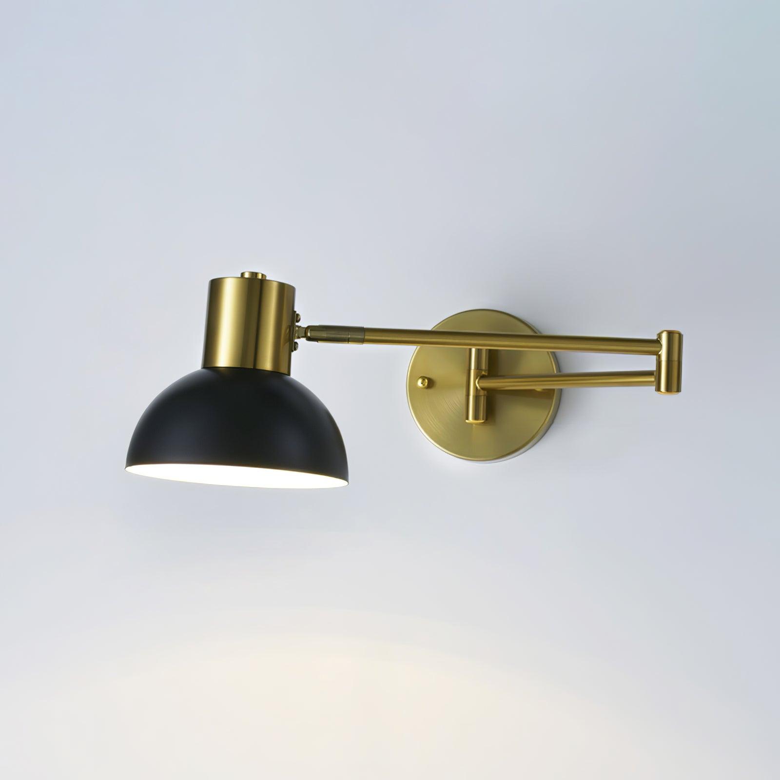 Adjustable Arm Plug In Wall Lamp - Dimmable Swing Arm Sconce for Bedroom, Living Room, and Office Lighting - Perfect for Reading, Working, and Decor