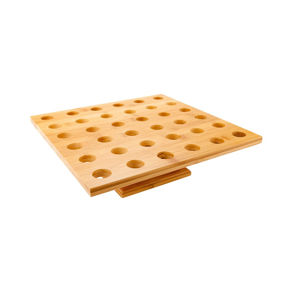 Sturdy 13.5 x 3.8 Inch Bamboo Cone Stand with 36 Slots - Durable Cone Holder for Ice Cream, Dessert, or Cotton Candy at Buffets, Banquets & Catering Events (Cones Sold Separately) - Perfect Party Supplies for Weddings & Birthday Celebrations