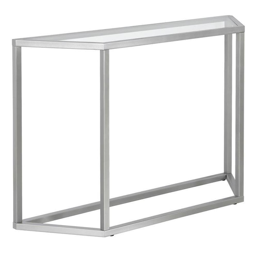 Levi 44'' Wide Silver Trapezoid Console Table - Modern Entryway, Living Room, or Hallway Decor for Stylish Home Interiors