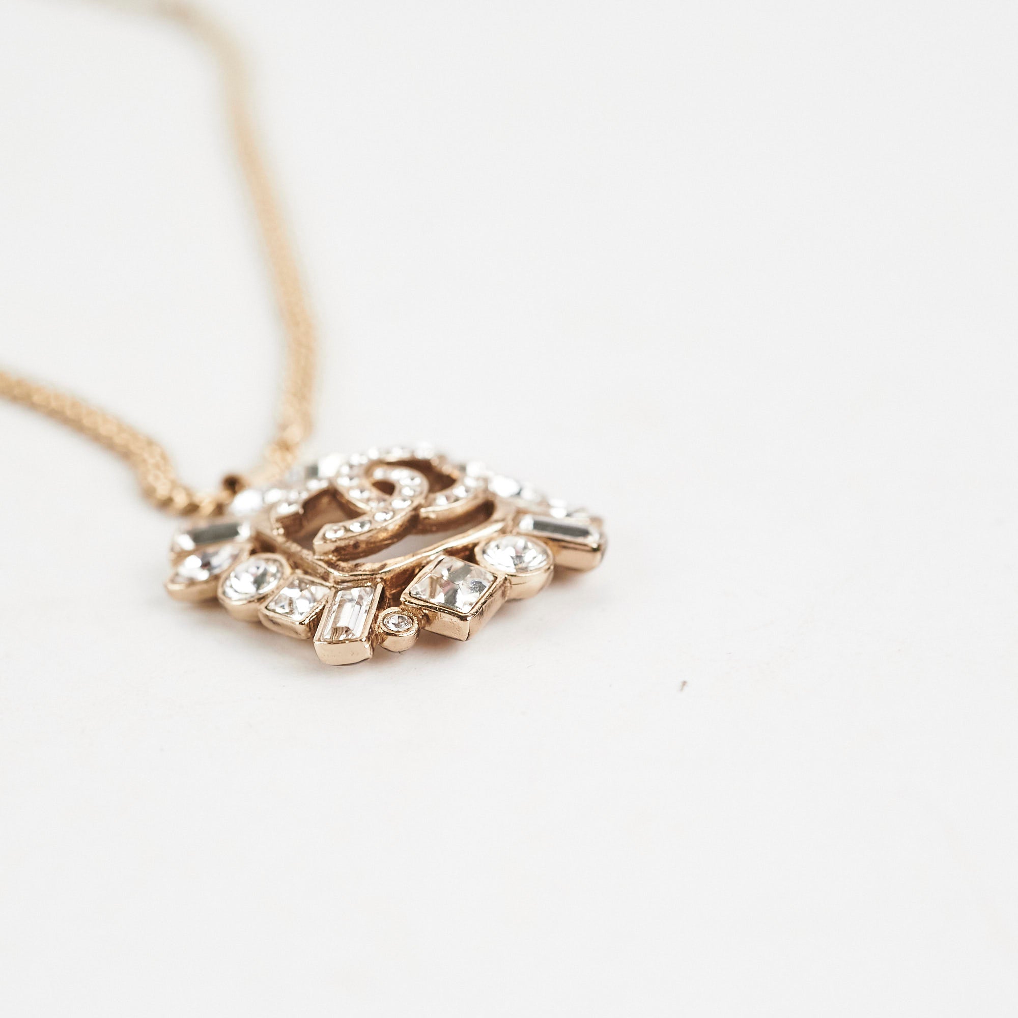 Chanel CC Diamond Necklace for Women - Luxury Gold Plated Pendant with Crystals - Elegant Gift for Birthday, Anniversary & Valentine's Day | Perfect for Parties, Weddings & Special Occasions