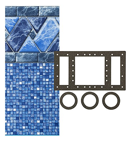 Smartline Stone Harbor 18-Foot Round Pool Liner - UniBead Style, 52-Inch Wall Height, 25 Gauge Virgin Vinyl for Steel Sided Above-Ground Pools | Universal Gasket Kit Included | Perfect for Backyard Swimming, Summer Relaxation & Family Fun