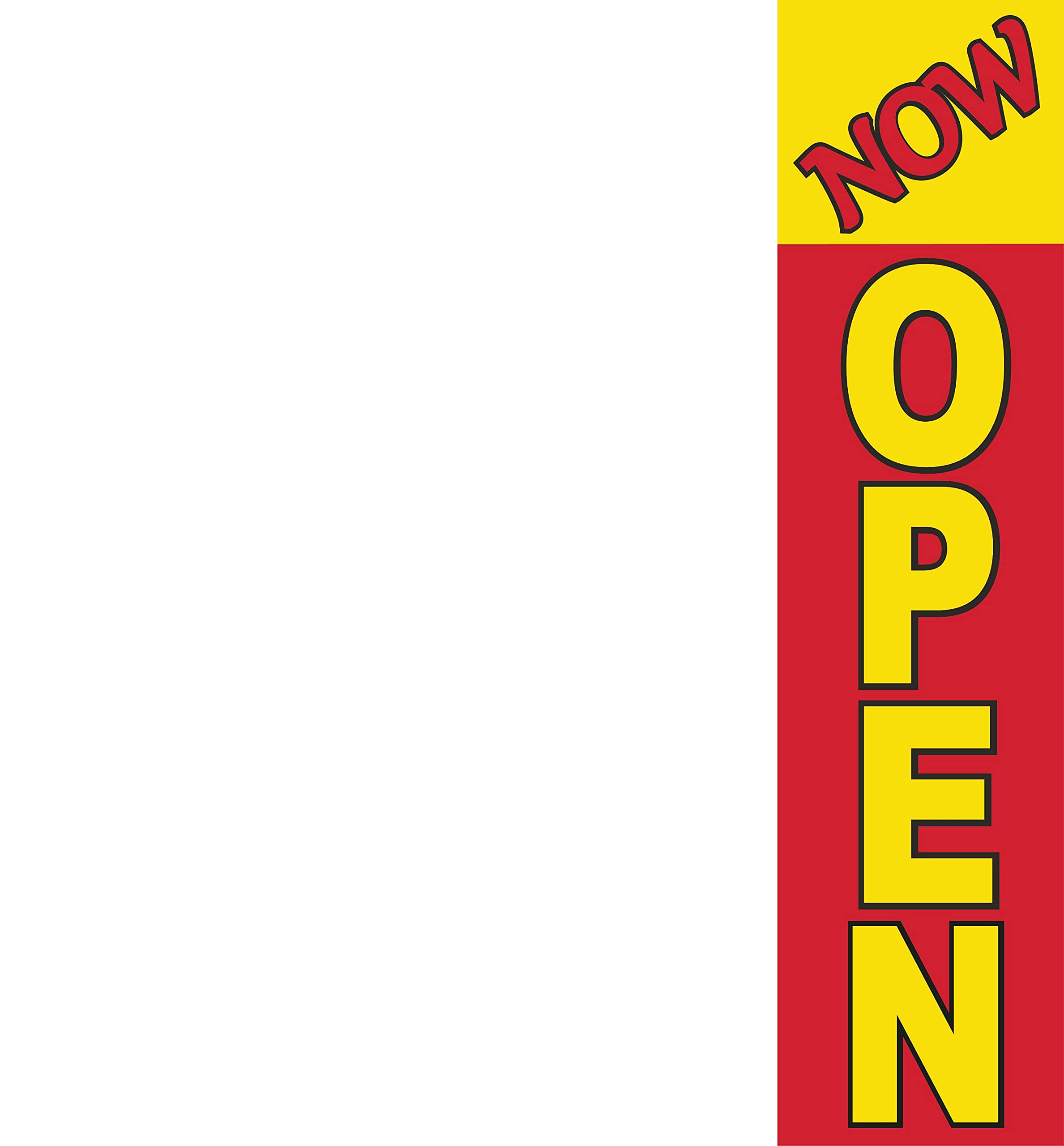 Now Open Tile Sale Advertising Rectangle Boomer Feather Flags Complete Kits - 3 Flag Poles & 3 Ground Spikes for Outdoor Events, Grand Openings & Business Promotions