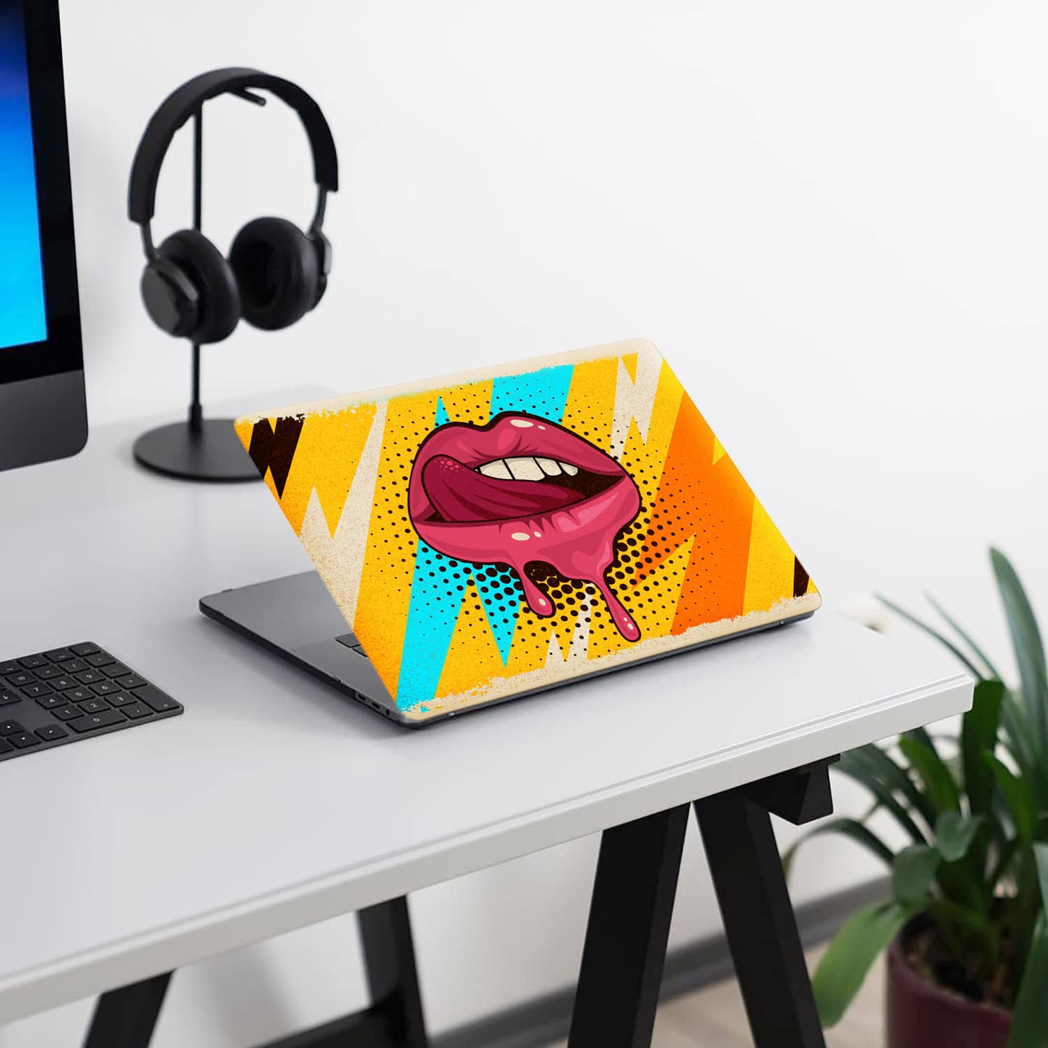 Durable Hard Shell Case for MacBook Pro 14 Inch (2021-2022 Release A2442 M1 Pro/Max) with Touch ID - Protective Keyboard Cover & Stylish Colored Lips Design - Perfect for Work, Travel & School Use