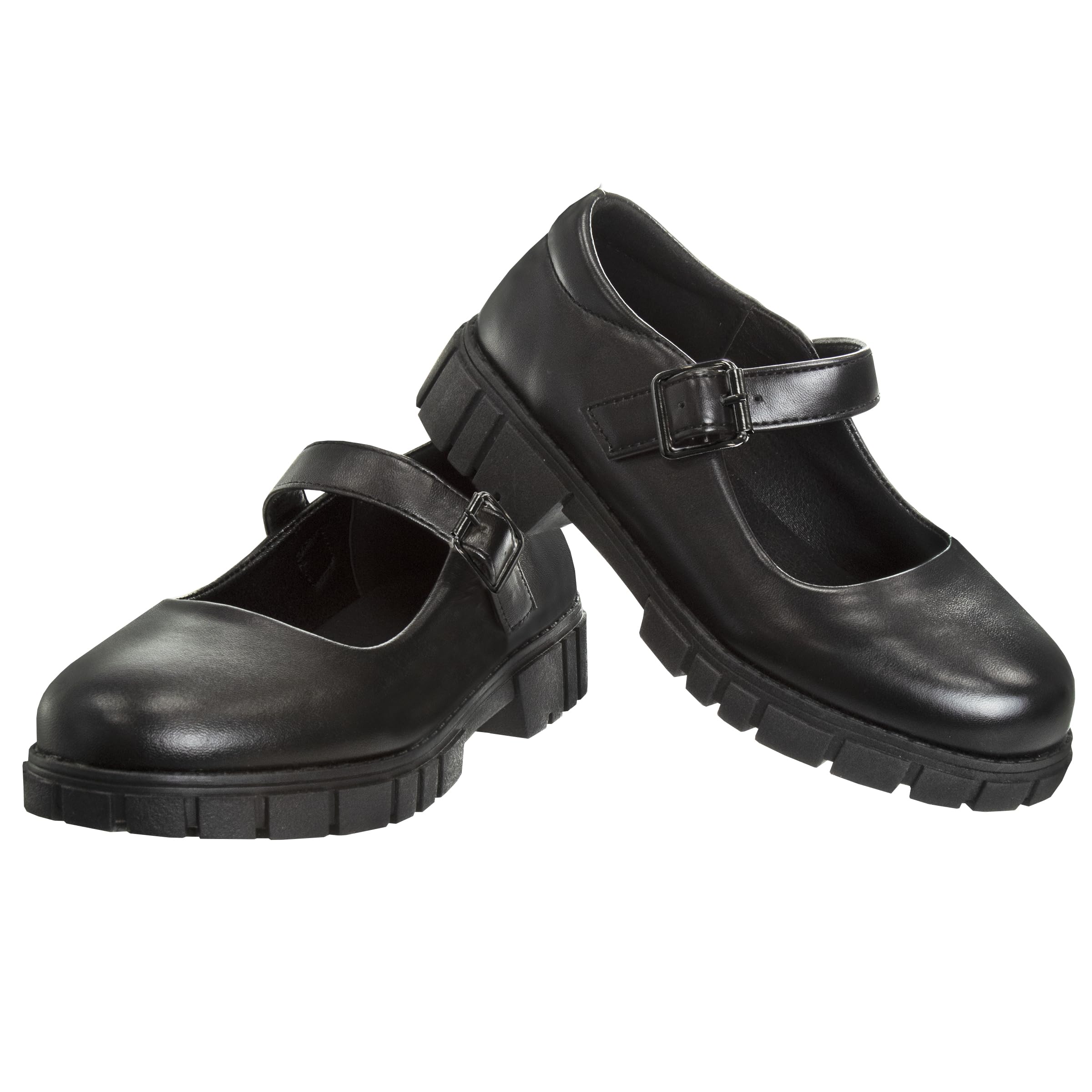 French Toast Girls' Round Toe Ankle Strap Mary Jane School Shoes - Chunky Platform Oxford Dress Pumps for Kids - Black, Navy, Brown (Size 12-5 Little/Big Kid) - Perfect for School, Parties & Special Occasions