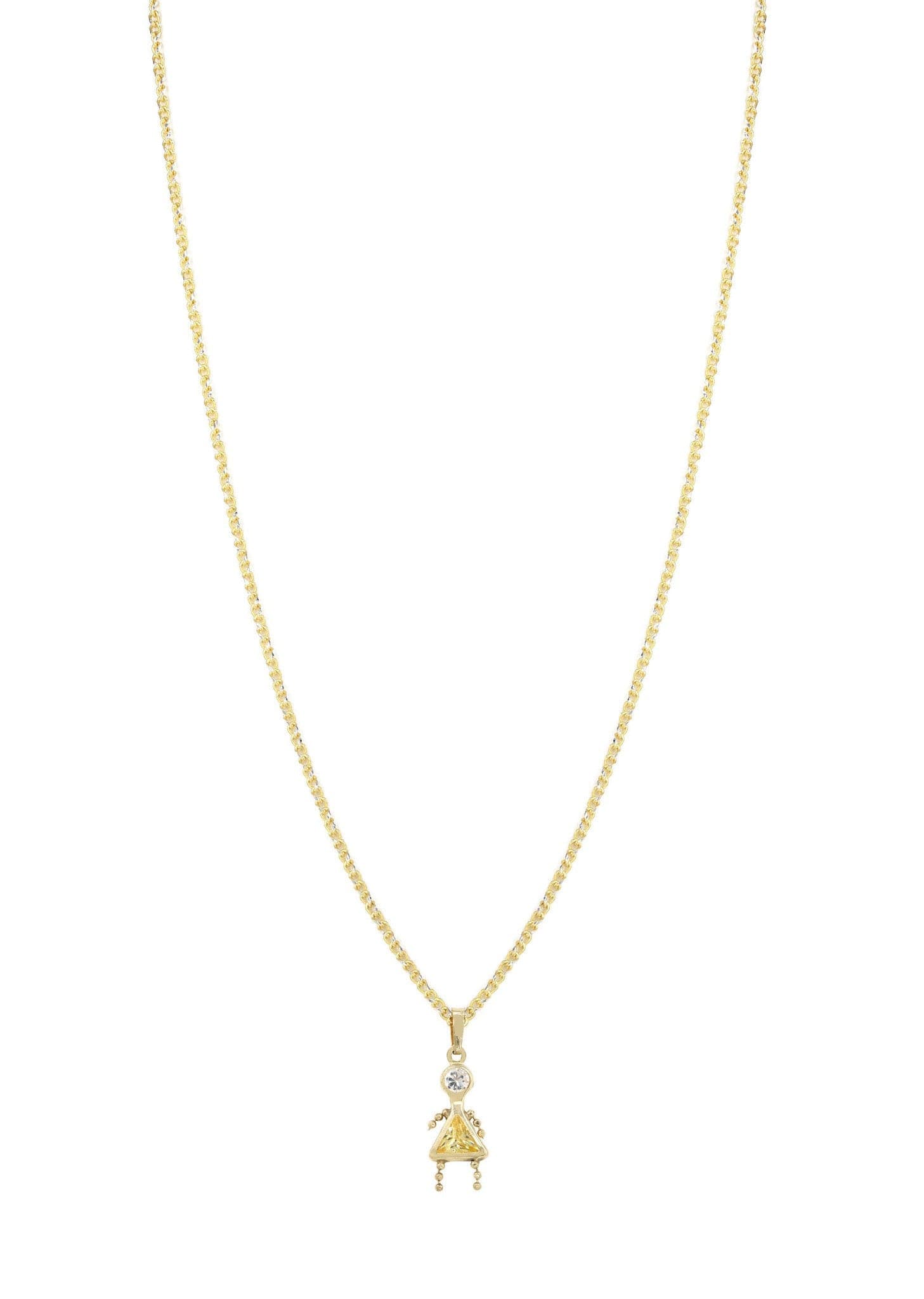 10K Yellow Gold Fancy Link Children's Necklace - 7.8 Grams | Elegant Jewelry Gift for Girls, Birthday, Baptism & Special Occasions