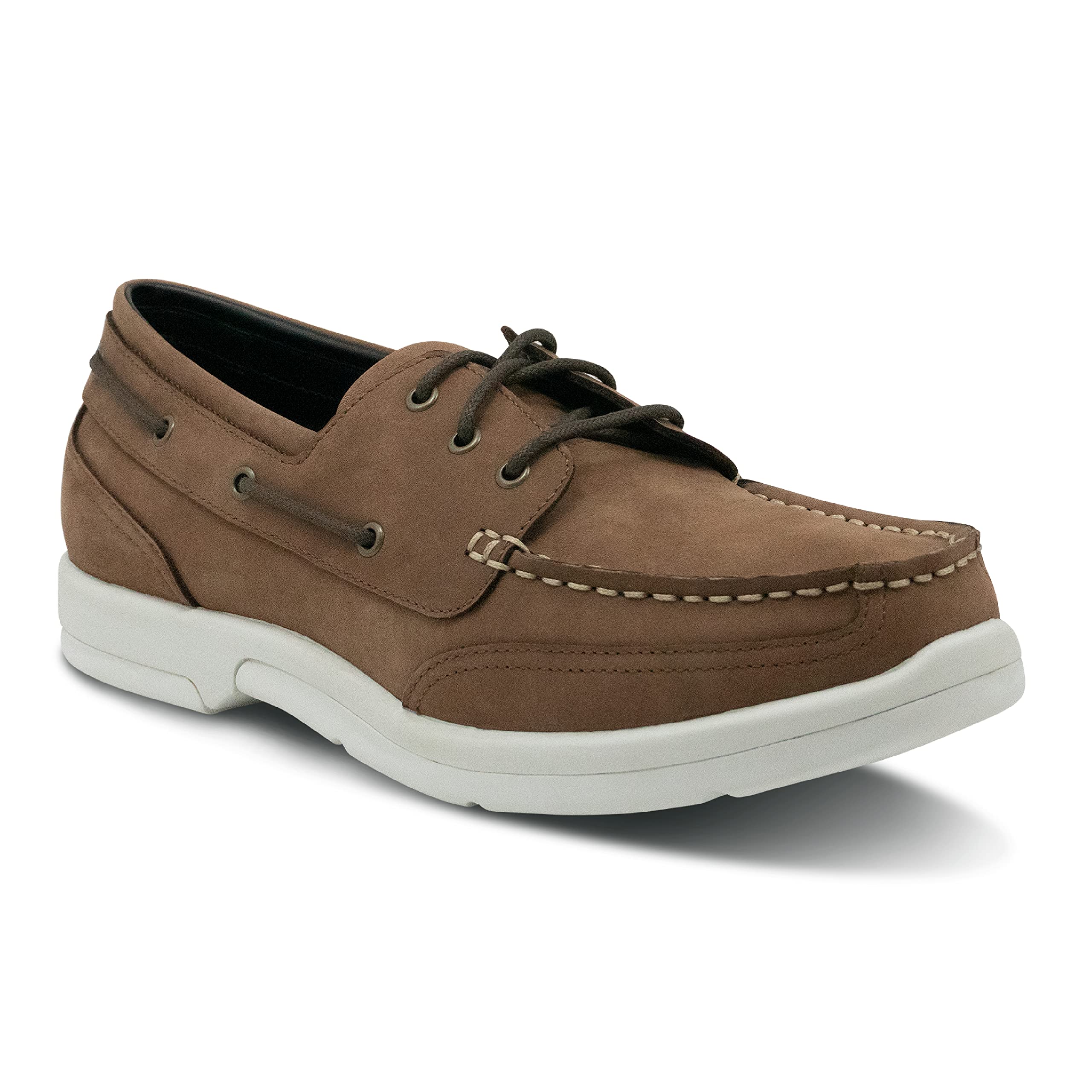 Apex Men's Orthopedic Boat Shoes for Comfort & Support - Dark Brown Loafers for Walking, Driving & Casual Wear