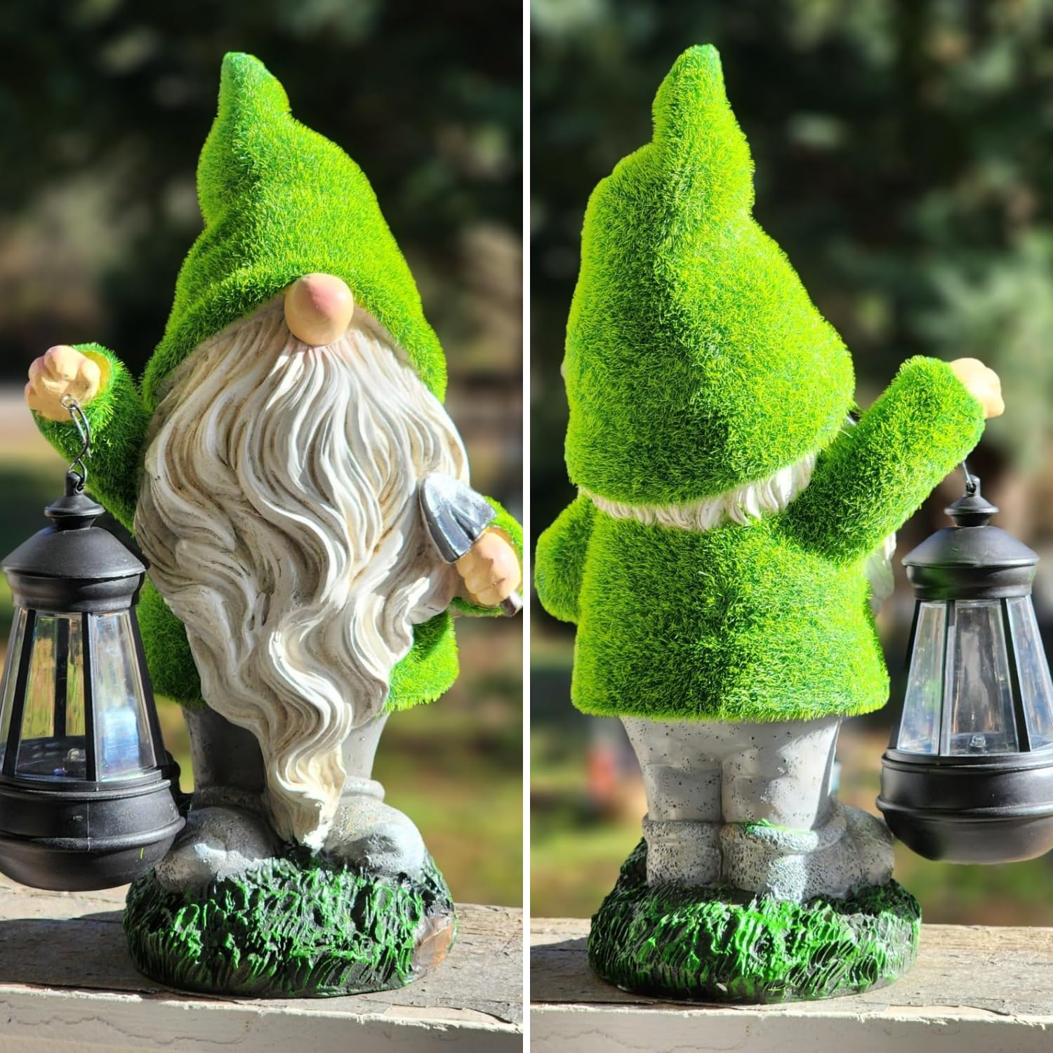 Solar-Powered Resin Gnome Statue for Outdoor Christmas Decor – 8