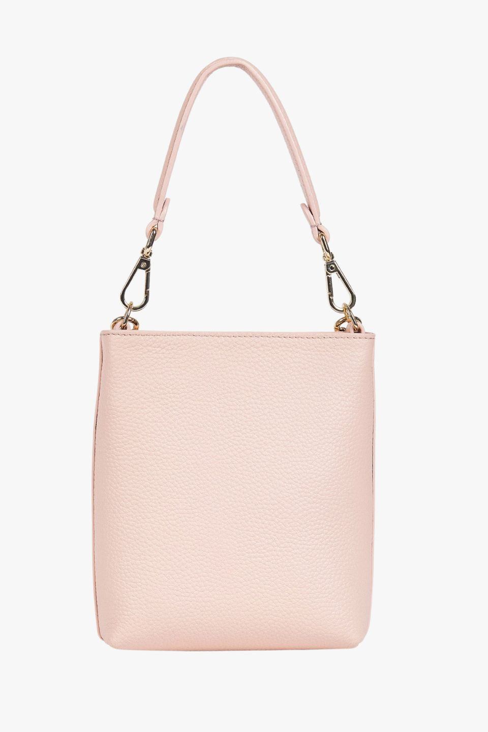 Coco Blush Leather Bucket Bag with Gold Chain Strap - Stylish Women's Shoulder Bag for Work, Travel & Date Night