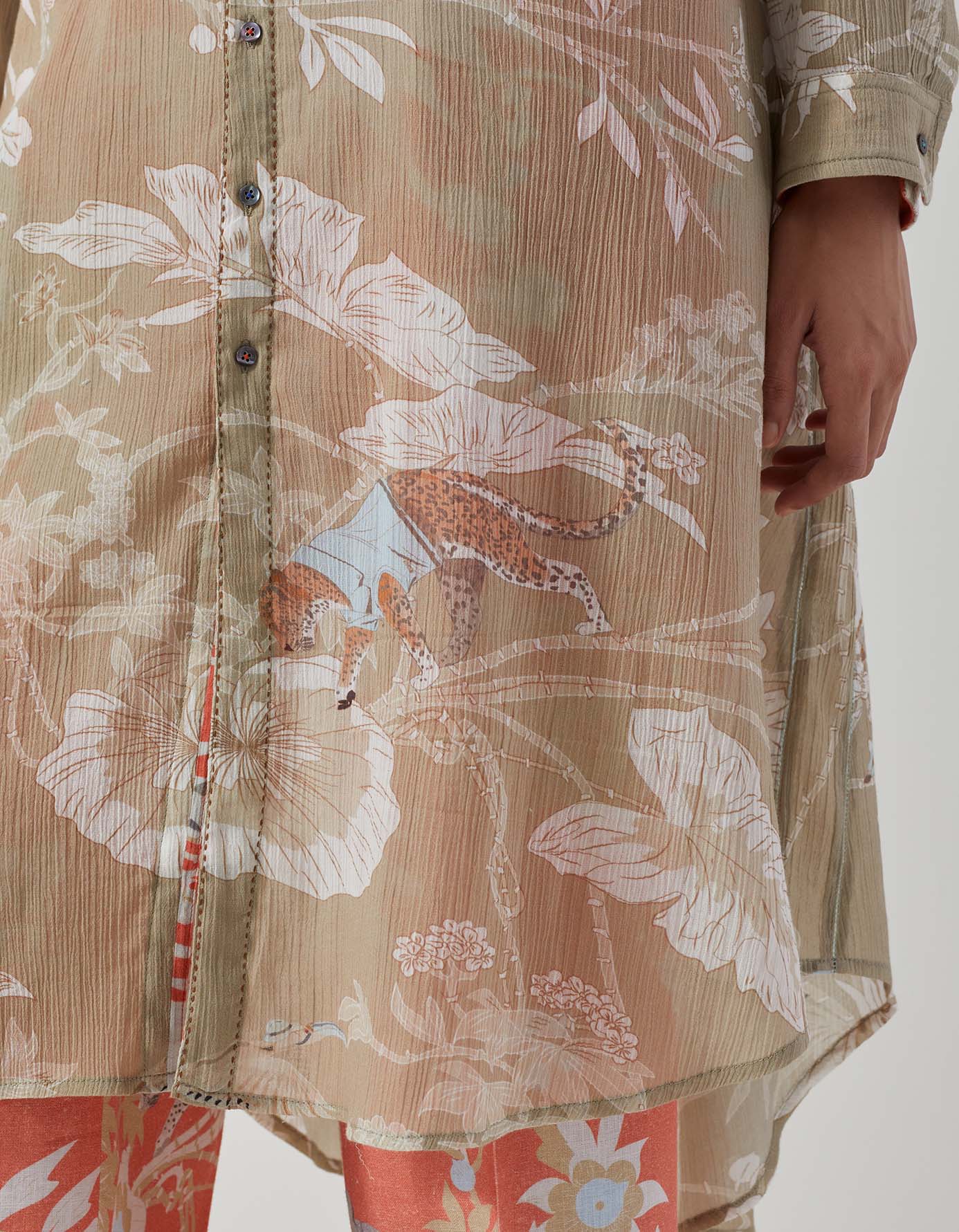 Usha Dress - Soft Cotton Crepe Fabric in Elegant Oyster Grey | Perfect for Casual Outings, Office Wear & Special Occasions