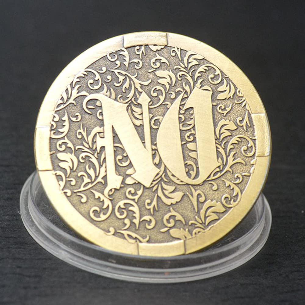 Joygulls Novelty Decision Maker Coin - Gold YES NO Challenge Coin for Fun Choices, Games, and Decision Making - Perfect for Gifts, Parties, and Office Use