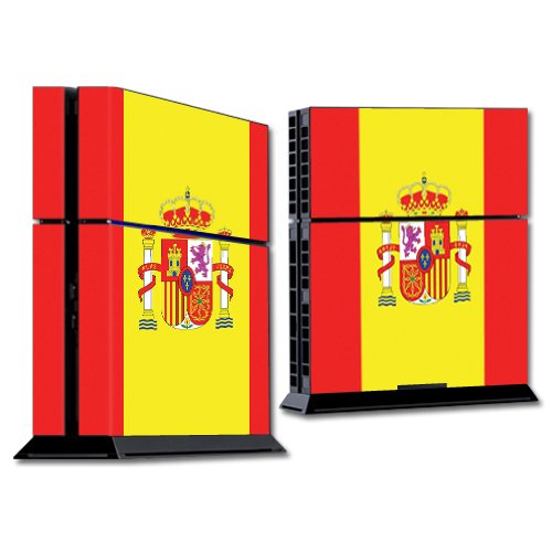 MightySkins Spain Flag Skin Wrap Sticker for Sony PlayStation 4 (PS4) Console - Durable Protective Decal for Gaming Setup & Customization