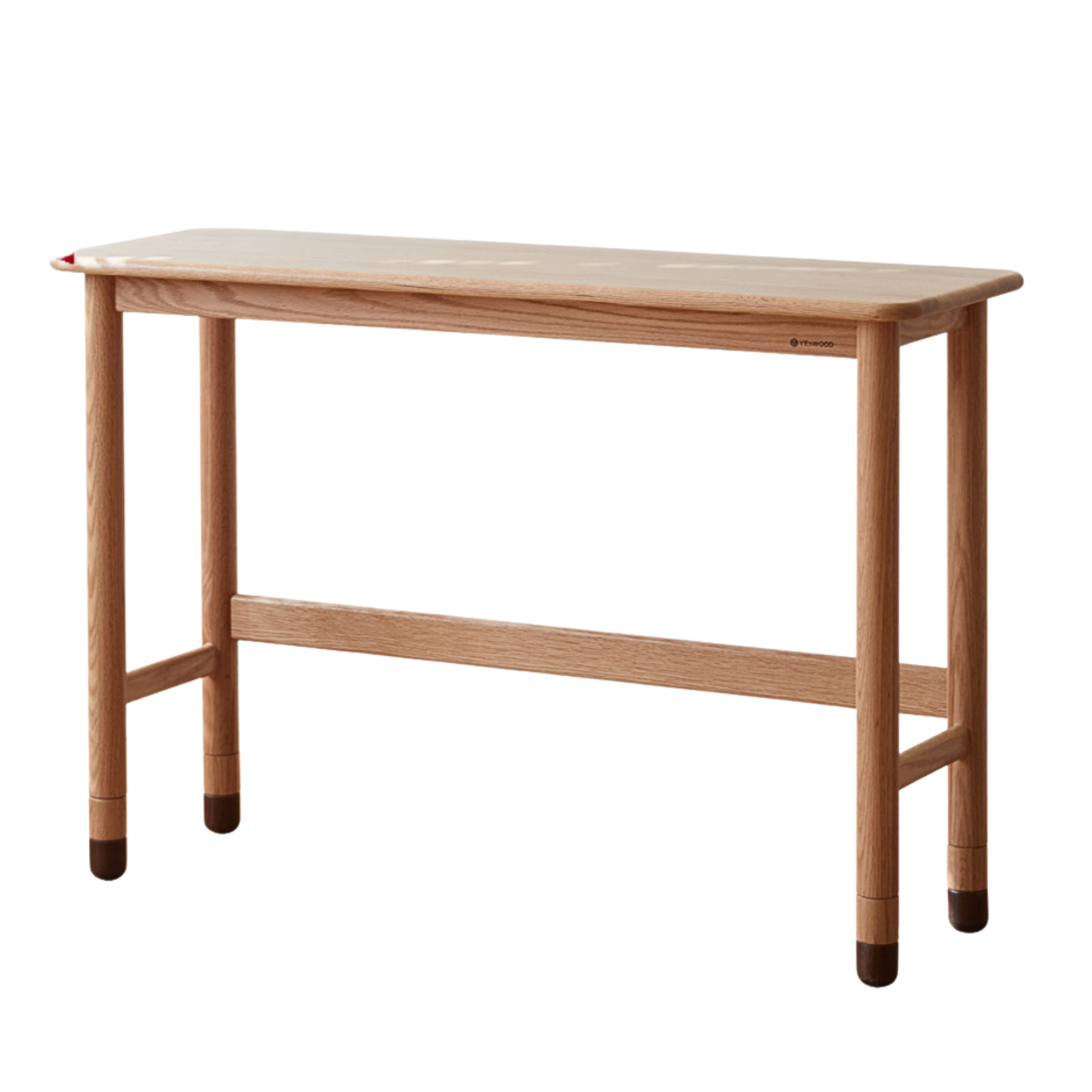 Solid Oak Wood Adjustable Height Study Desk - Narrow L-Shaped Home Office Desk for Small Spaces | Perfect for Remote Work, Online Classes & Crafting
