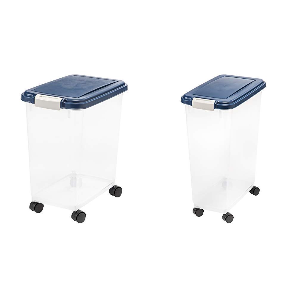 IRIS Airtight Pet Food Storage Container 32-Pounds - BPA-Free Plastic Dog & Cat Food Bin with Locking Lid - Keep Dry Food Fresh - Ideal for Kitchen, Pantry & Pet Feeding Area