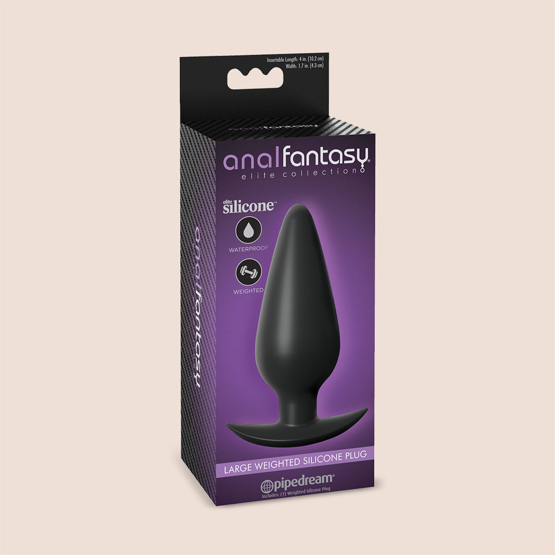 Anal Fantasy Large Weighted Silicone Butt Plug with Tapered Tip - Comfortable Adult Toy for Couples Play & Solo Exploration