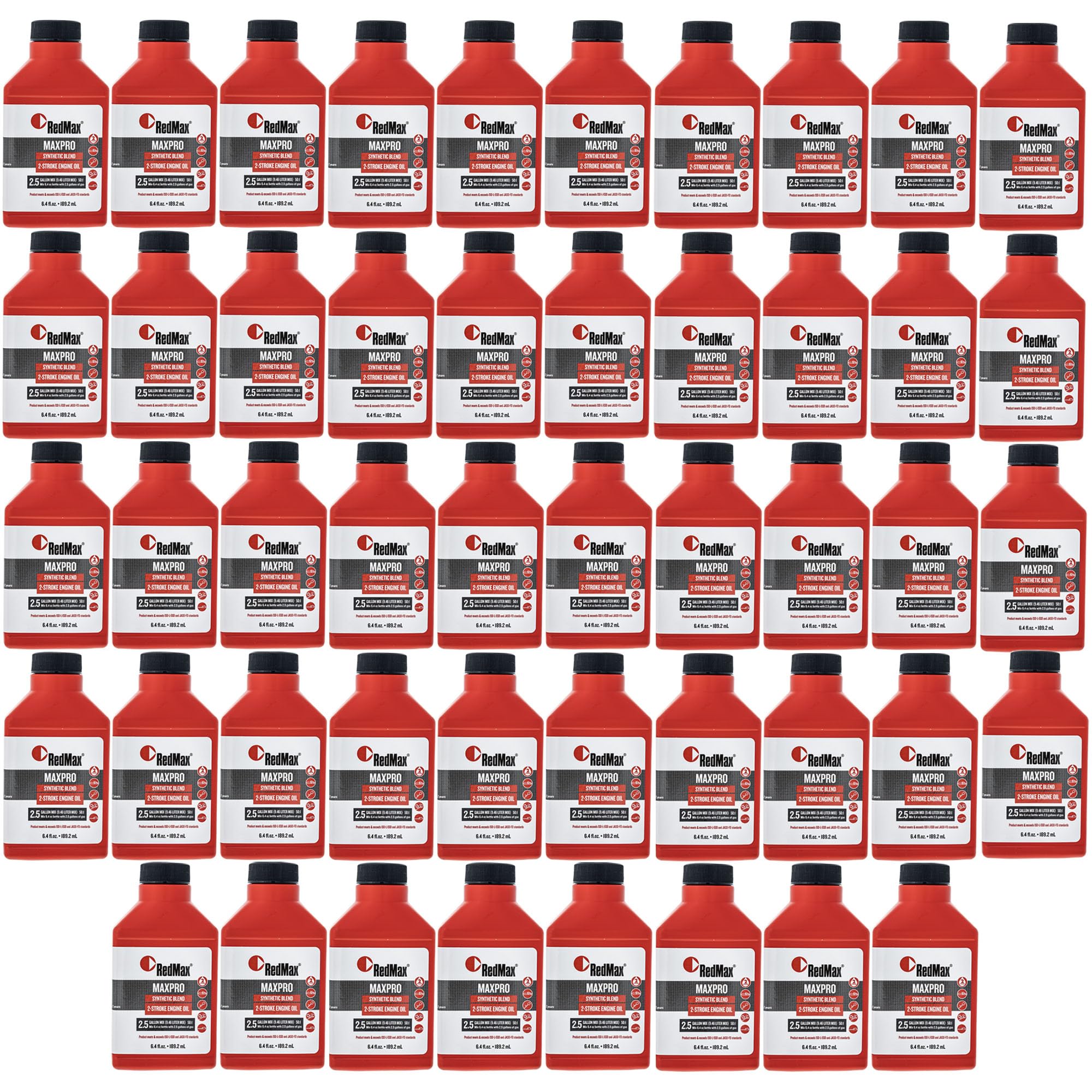 RedMax 580357203 OEM MaxLife 2-Cycle Engine Oil 6.4oz 50:1 Ratio for 2.5 Gallon Mix - Case of 48 Bottles - Ideal for Chainsaws, Trimmers & Outdoor Power Equipment