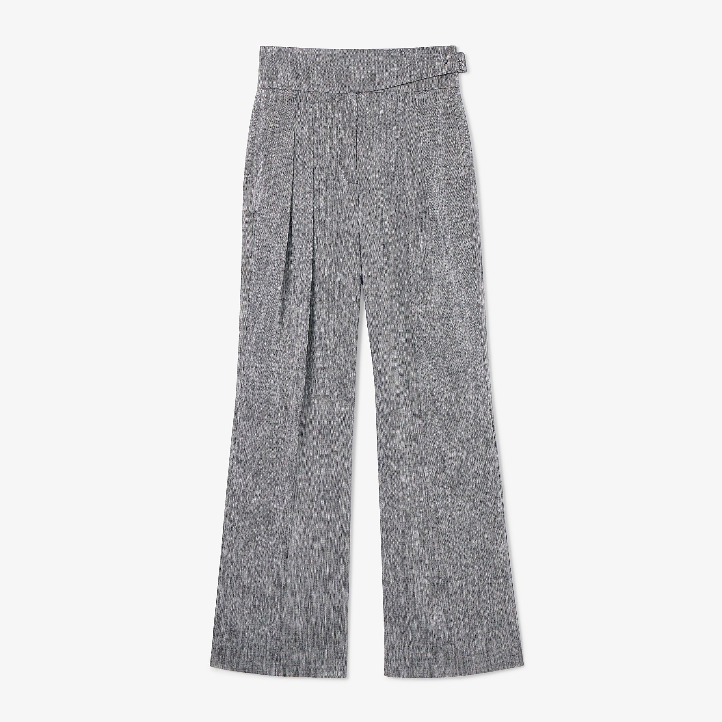 Premium Bronny Cummerbund Trouser - Porto Weave in Black/White | Formal Wear for Weddings, Prom & Evening Events