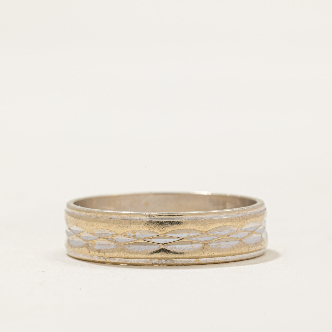 Vintage Italian 18k White Gold Wedding Band Ring - 4.95mm Wide - Size 7.5 - Perfect for Anniversary Gifts, Engagement Rings & Special Occasions