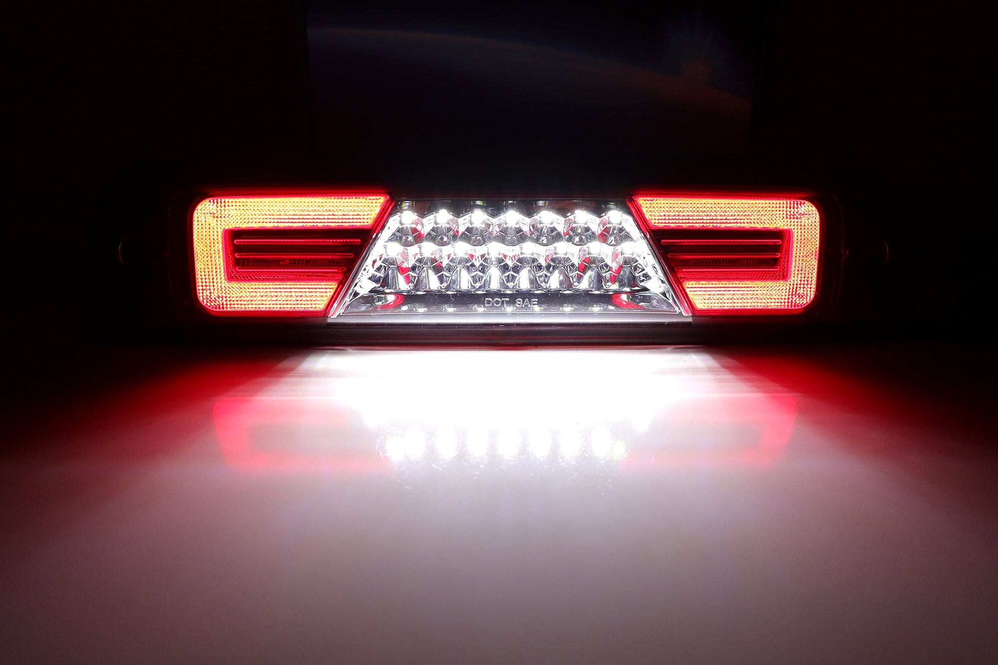 Dark Red C Ring Full LED High Mount 3rd Brake Light Compatible with 2010-2018 RAM 1500 2500 3500 Trucks - Enhanced Visibility & Safety for Night Driving & Off-Road Adventures