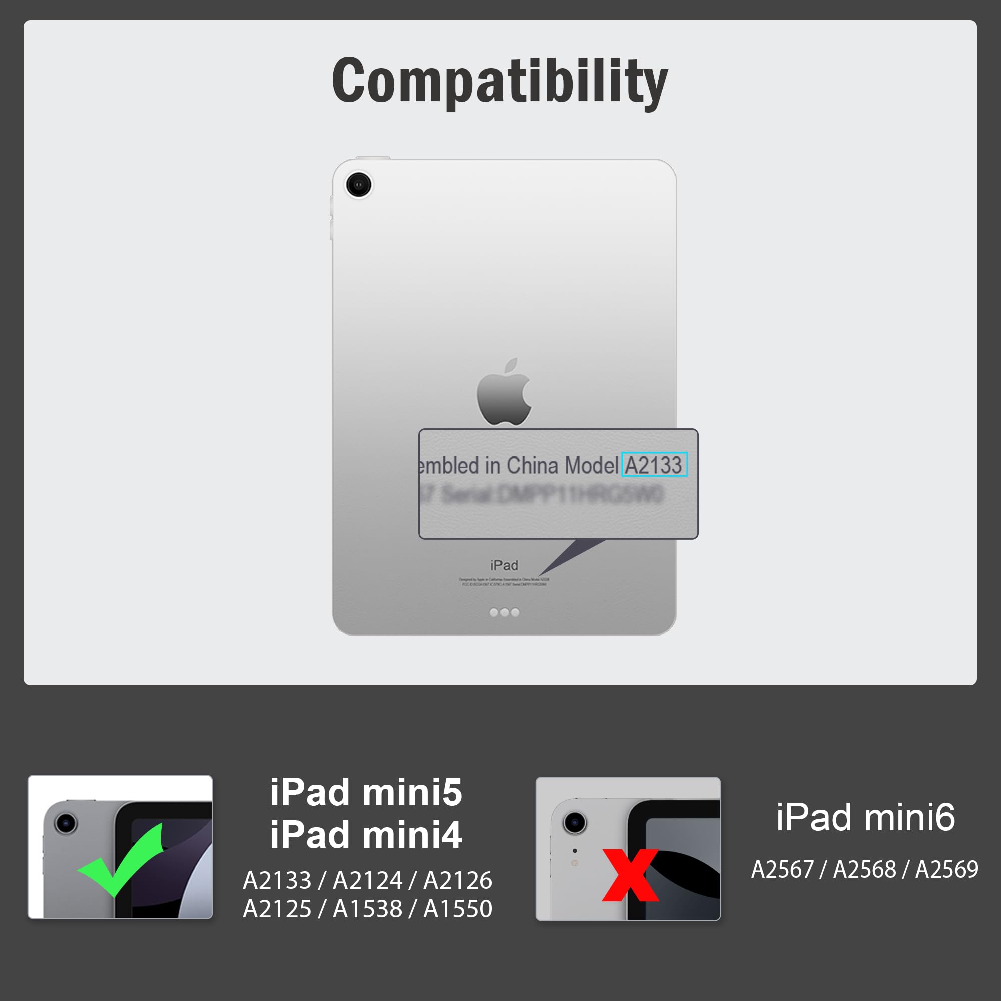 Premium PU Leather Smart Case for iPad Mini 5 (2019 5th Gen 7.9