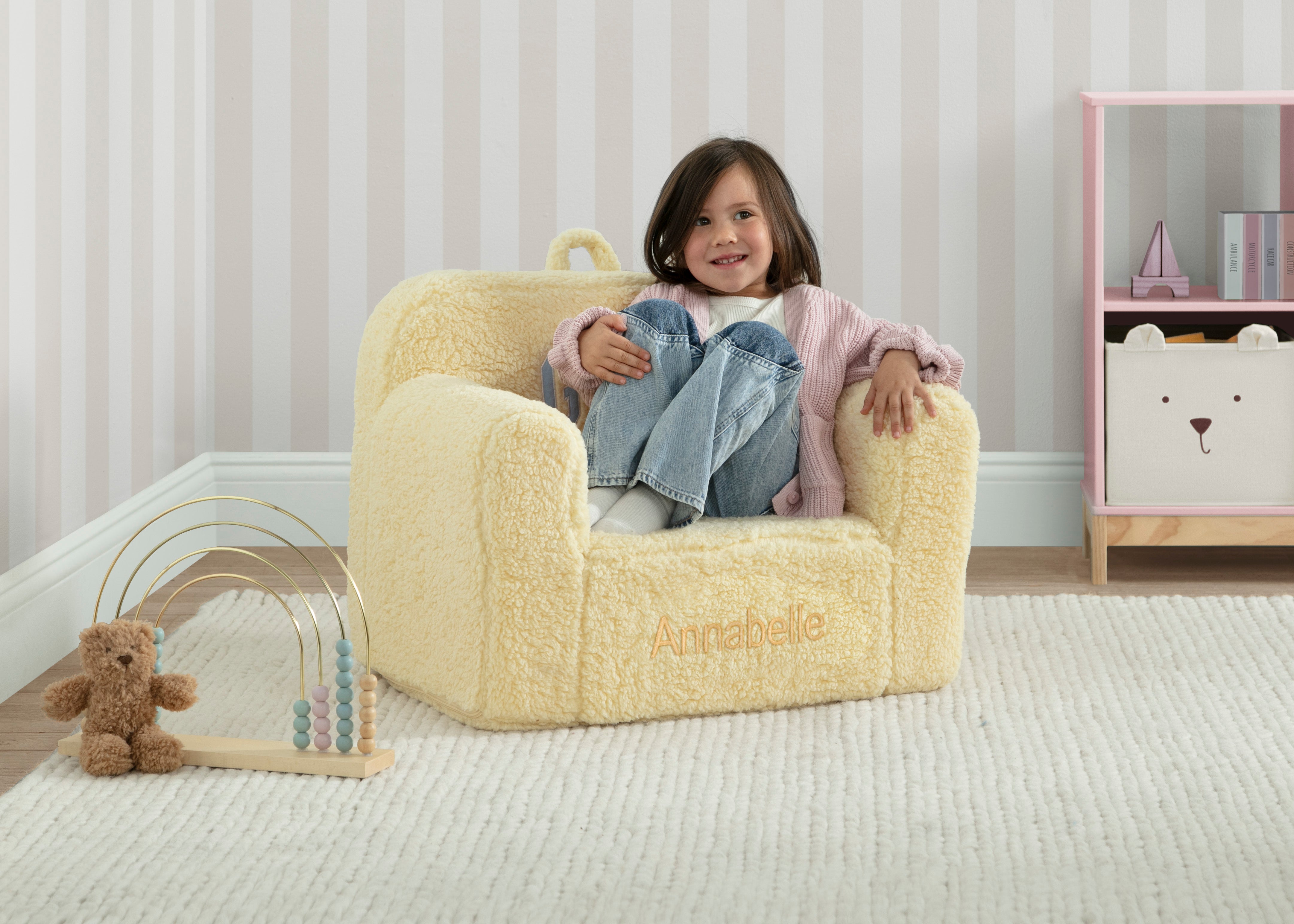 Personalized BabyGap Sherpa Chair - Cozy & Custom Kids' Seat for Nursery, Bedroom, or Playroom - Perfect for Reading, Relaxing & Snuggling