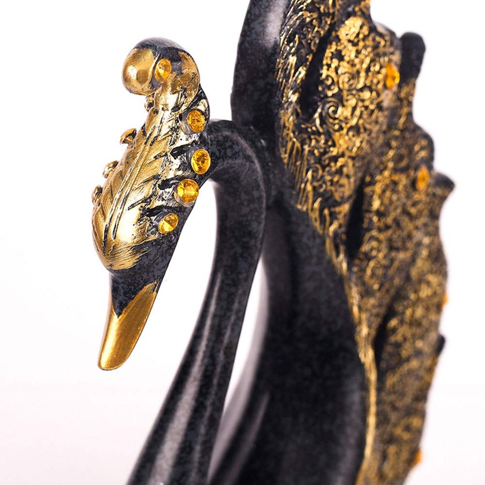 Gold Diamond Resin Swan Ornaments for Home & Office Decor – Perfect for Living Room, TV Cabinet, Wine Cooler, and Entrance Gifts – Elegant Wedding, Anniversary & Housewarming Present