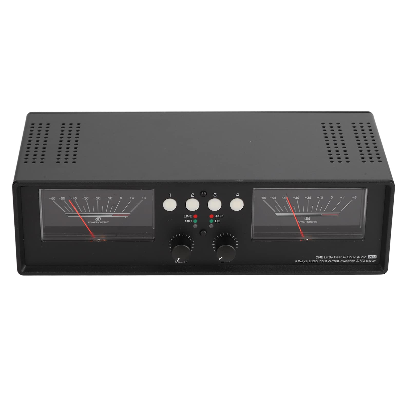 4-Way Stereo Audio Splitter Switcher Box - Simultaneous Output Selector for Laptop, PC, TV & Home Theater - Black Backlight Design for Easy Night Use