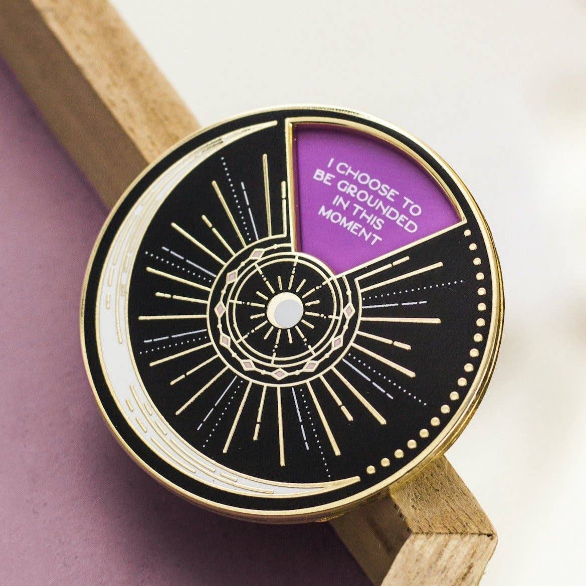 Empowering Bold Affirmations Interactive Spinner Enamel Pin - Motivational Gift for Self-Care, Anxiety Relief & Daily Inspiration