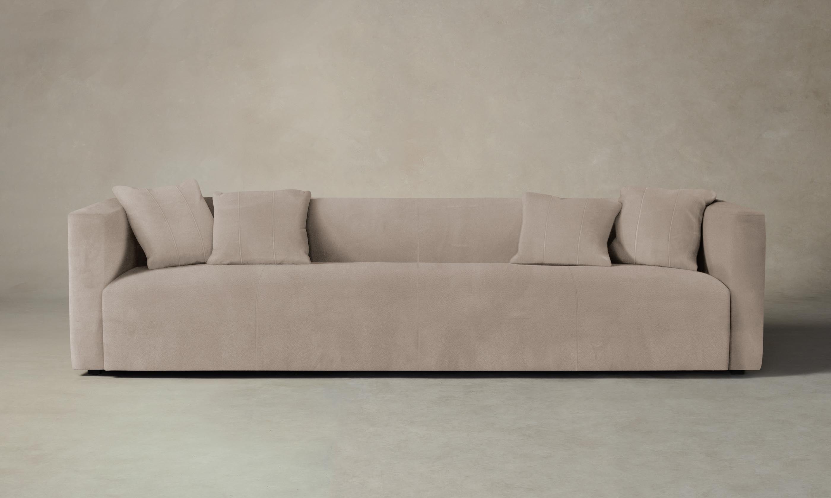Premium Nubuck Leather Breuer Sofa in Fawn - Modern Mid-Century Design for Living Room, Office & Lounge Areas