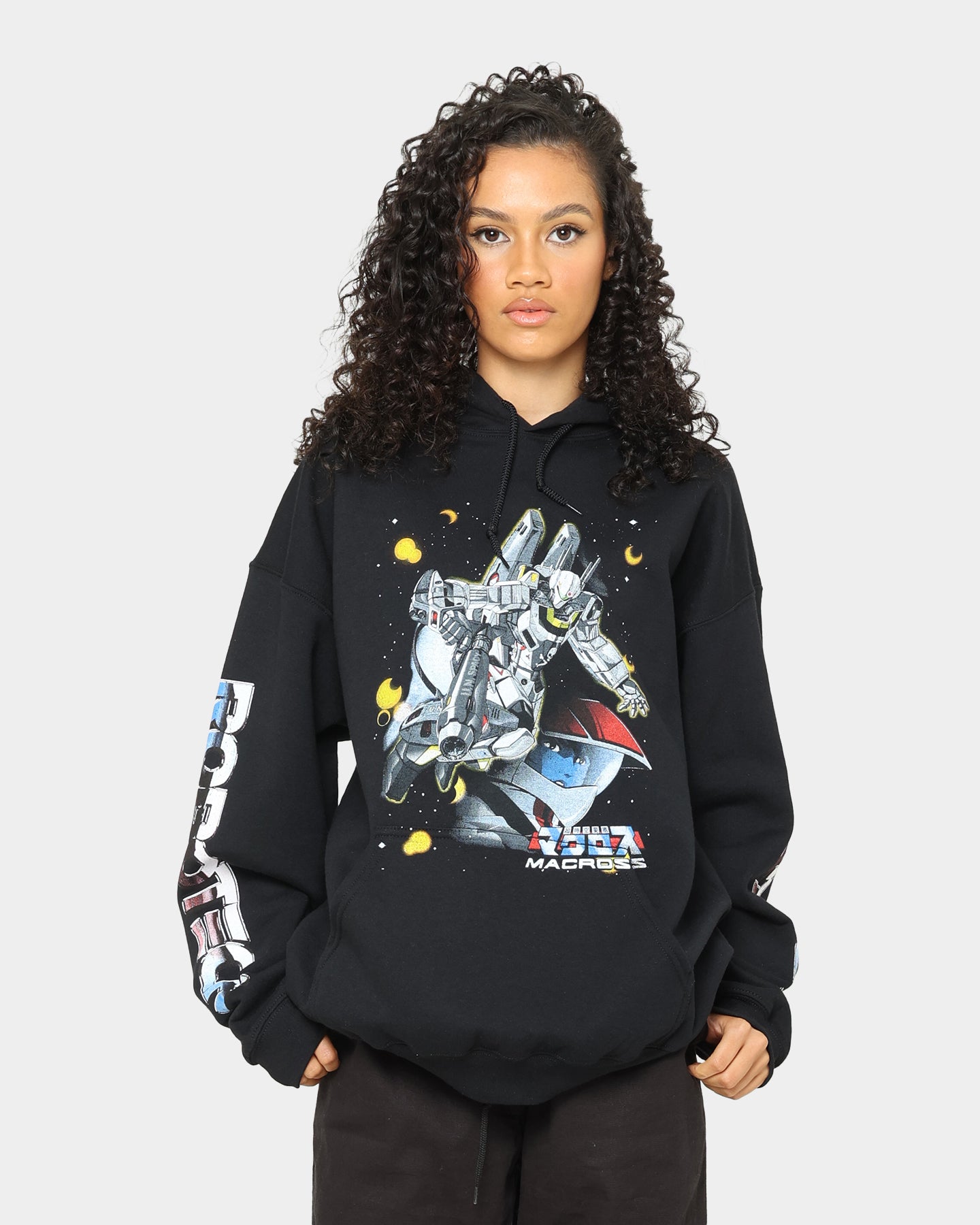 Robotech Macross Saga Hoodie - Black | American Thrift | Anime Streetwear for Cosplay & Casual Wear
