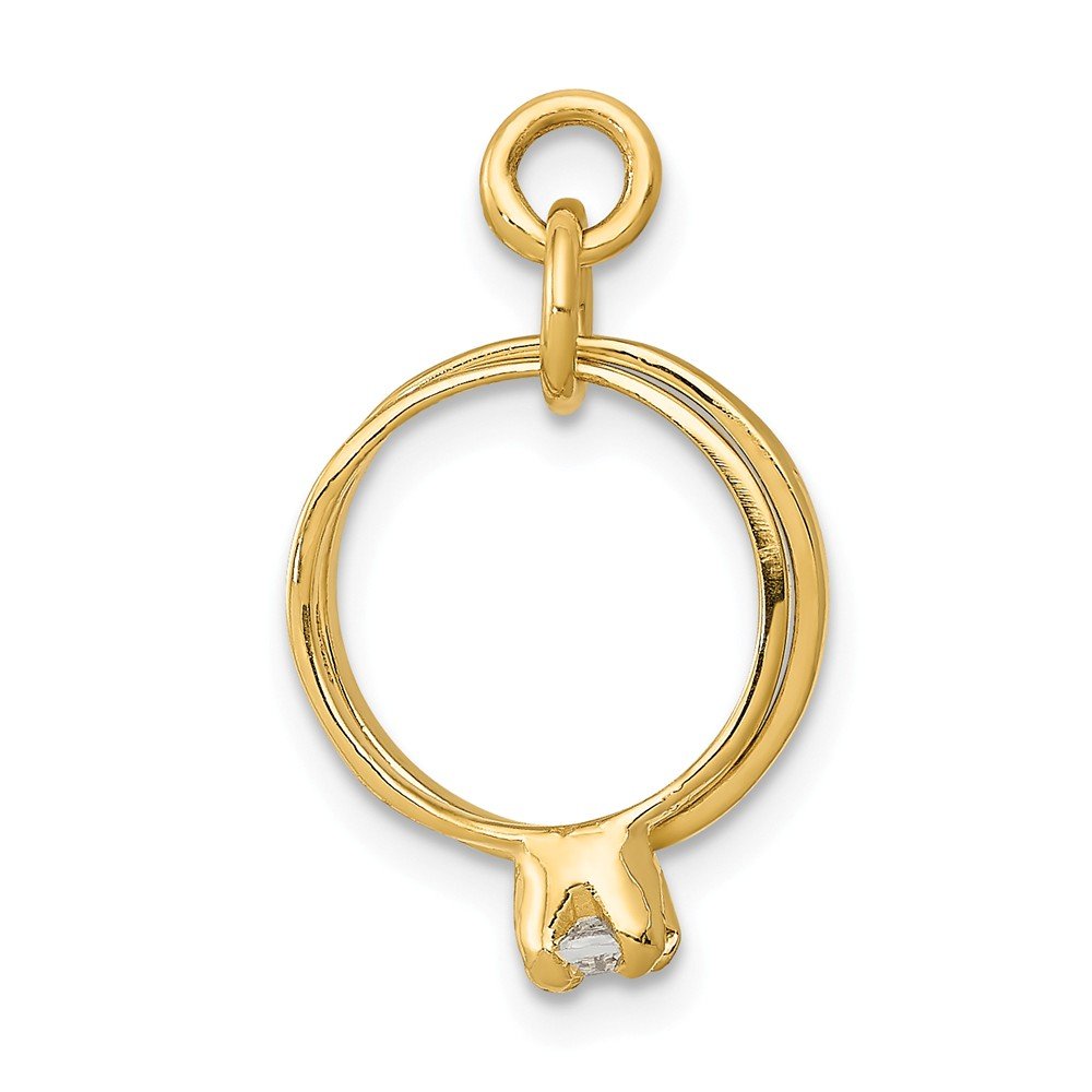 14K Solid Yellow Gold Wedding Ring Charm Pendant - 19mm x 15mm for Jewelry Making, DIY Crafts, Necklace & Bracelet Charms
