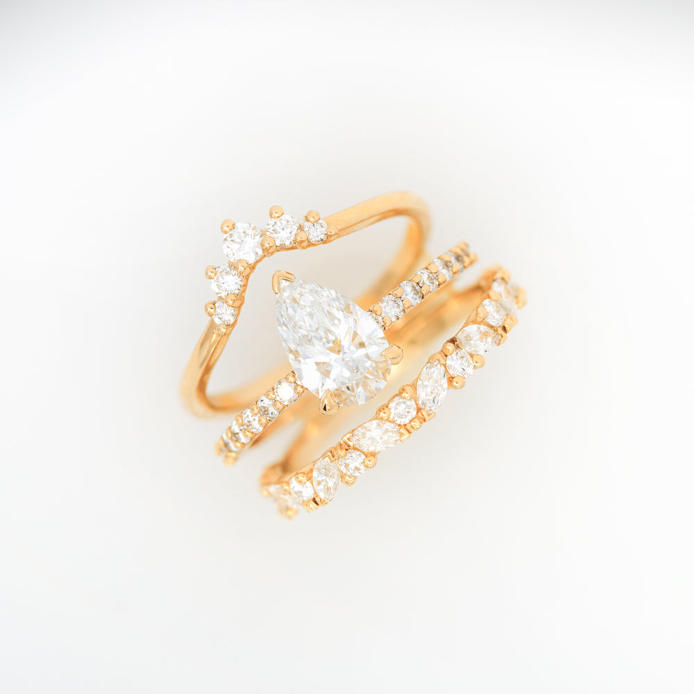 Faith Diamond Contour Band Ring - Elegant Wedding & Engagement Jewelry for Women | Perfect for Proposals, Anniversaries & Special Occasions