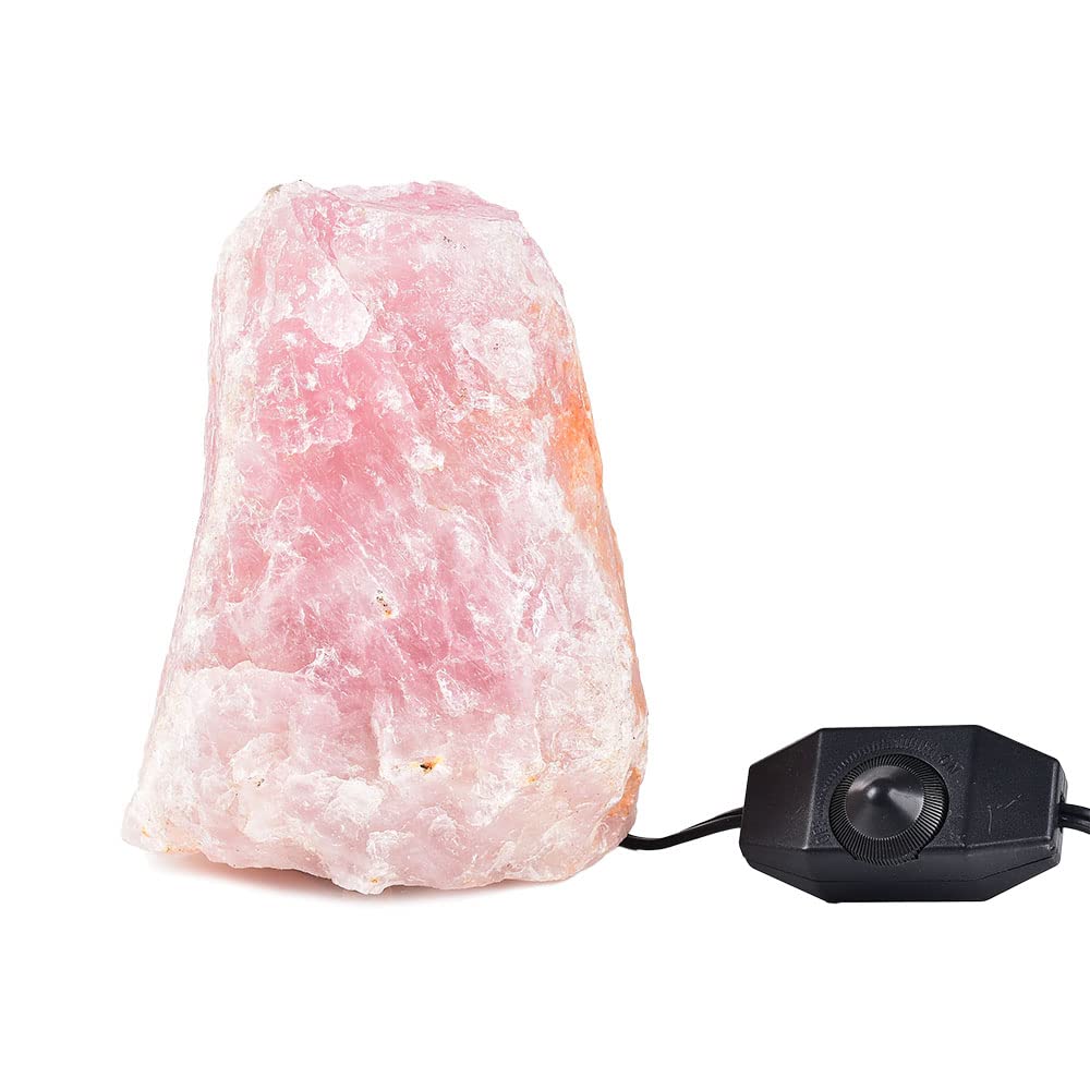 Natural Pink Rose Quartz Crystal Lamp - Hand Carved 4-5.5 lbs Night Light (5-7