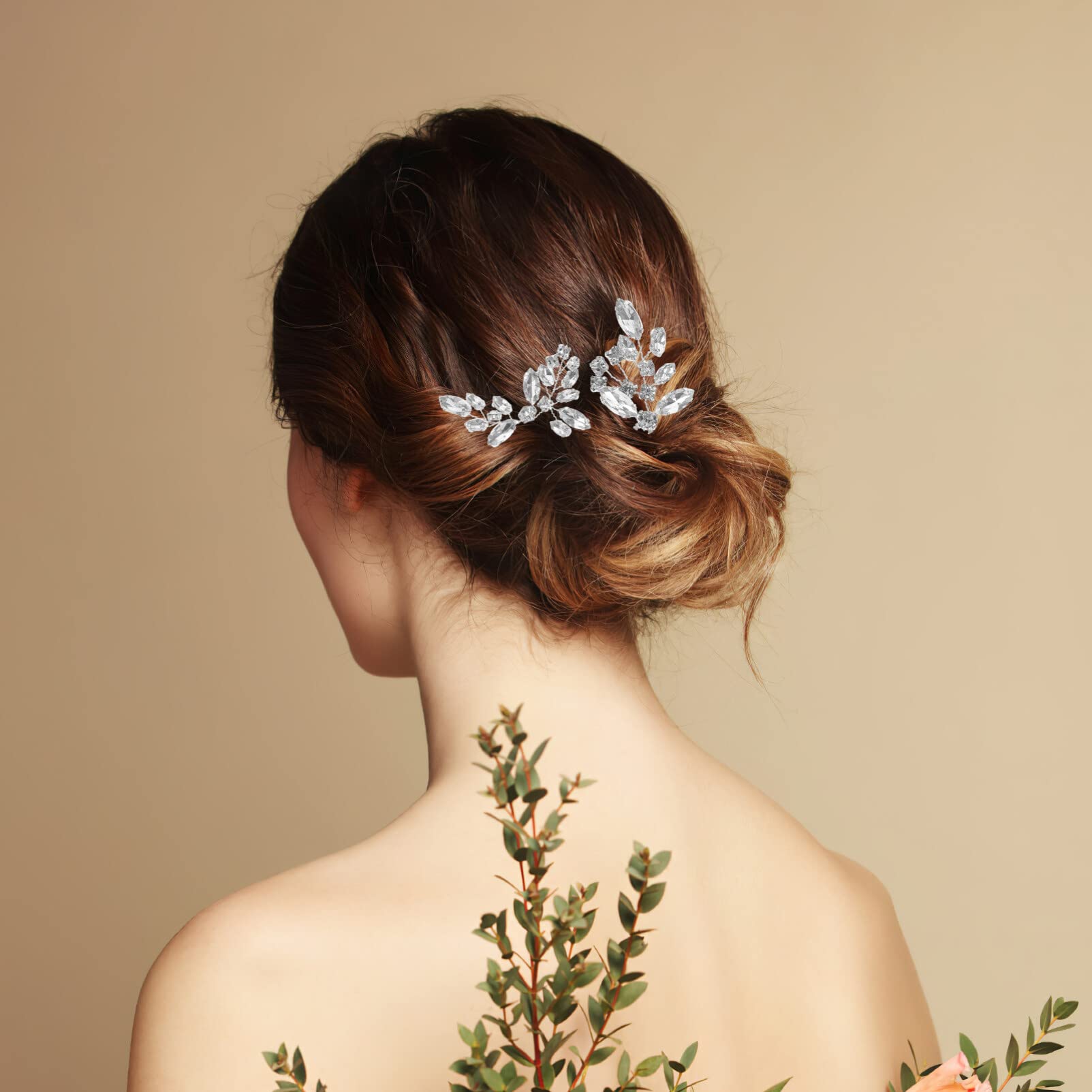 Beaupretty 3-Piece Crystal Bridal Hairpin Set for Women - Elegant Wedding Hair Accessories for Buns, Updos & Special Occasions - Perfect for Brides, Prom & Formal Events