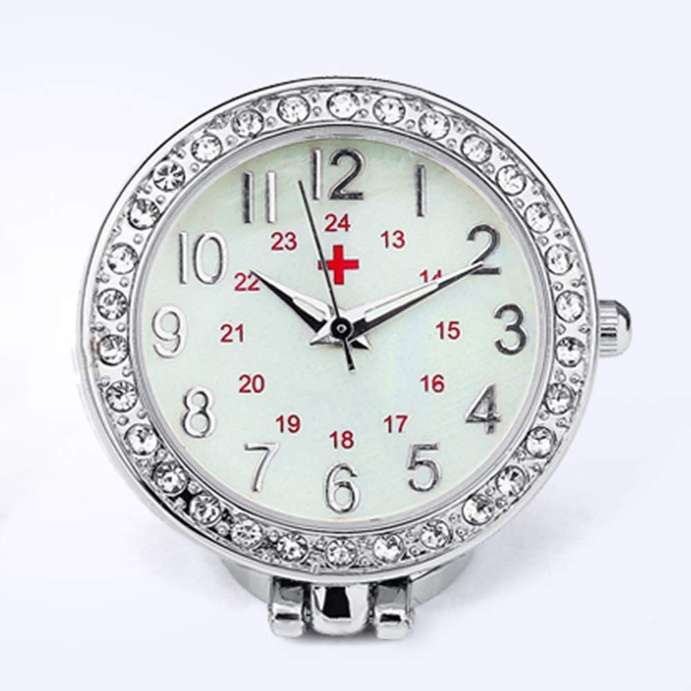 **KJFB Nurse Fob Watch - Silver Quartz Pocket Watch for Nurses & Doctors - Ideal for Medical Professionals, Students & Healthcare Workers - Perfect for Clinical Shifts, Ward Rounds & Patient Care**