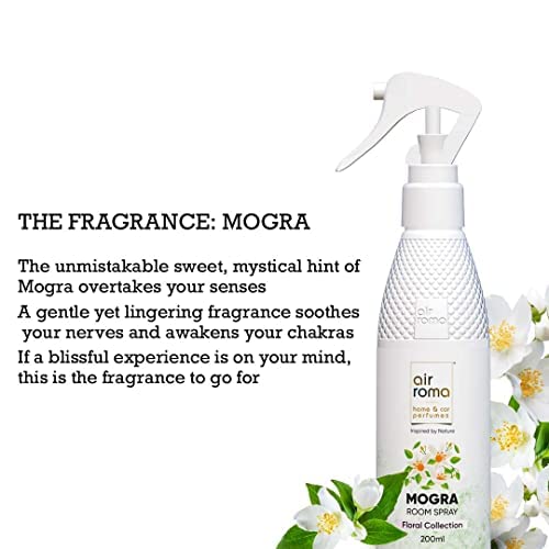 Premium AIR-ROMA Combo Pack Air Freshener - Magic Mogra & Sweet Sandal Fragrance, 200ml Each | Long-Lasting Odor Eliminator for Home, Office, Car & Bathroom | Natural Liquid Air Freshener Set of 2