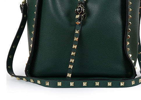Stylish Studded Bucket Shoulder Bag for Women - Trendy Crossbody Purse with Metal Accents | Perfect for Casual Outings, Date Nights & Travel Accessories