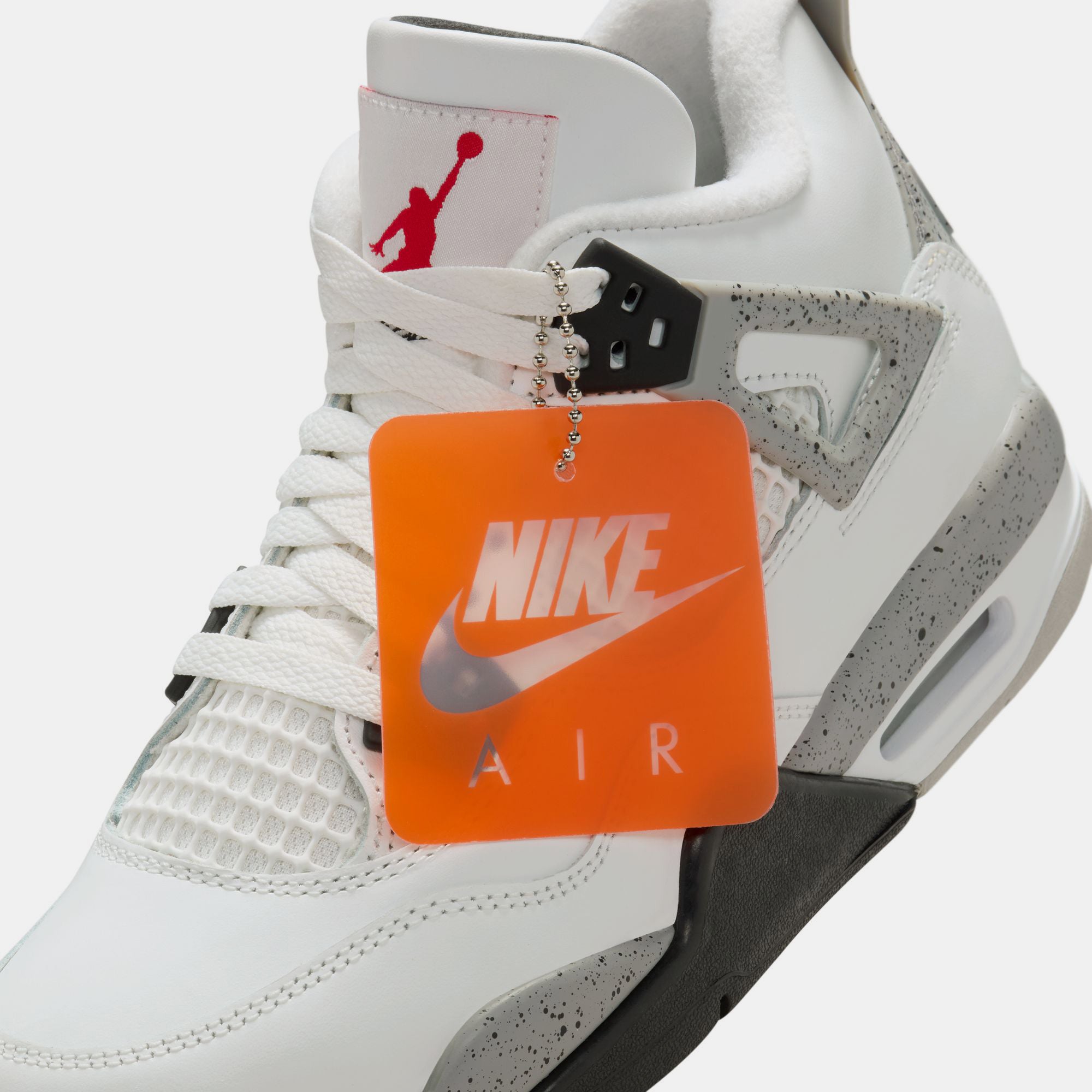 Air Jordan 4 Retro 'White Cement' GS Sneakers - Summit White/Fire Red Basketball Shoes for Kids | Perfect for School, Sports & Casual Wear