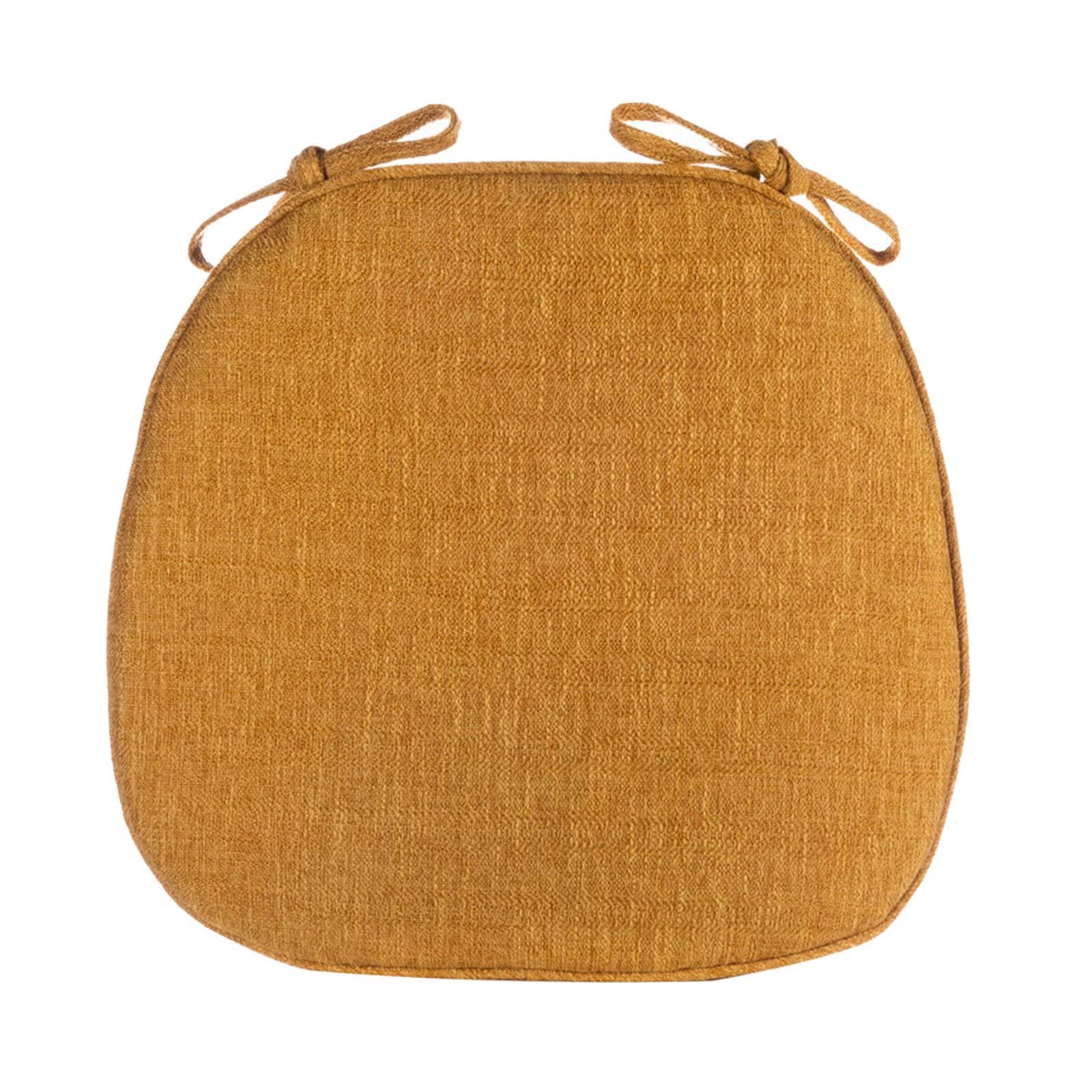 MBVBN Non-Slip Outdoor Dining Chair Cushion with Ties - Washable & Detachable Kitchen Seat Pad for Patio, Restaurant & Home - Fade-Resistant Yellow Cushion for Comfortable Dining & Relaxing