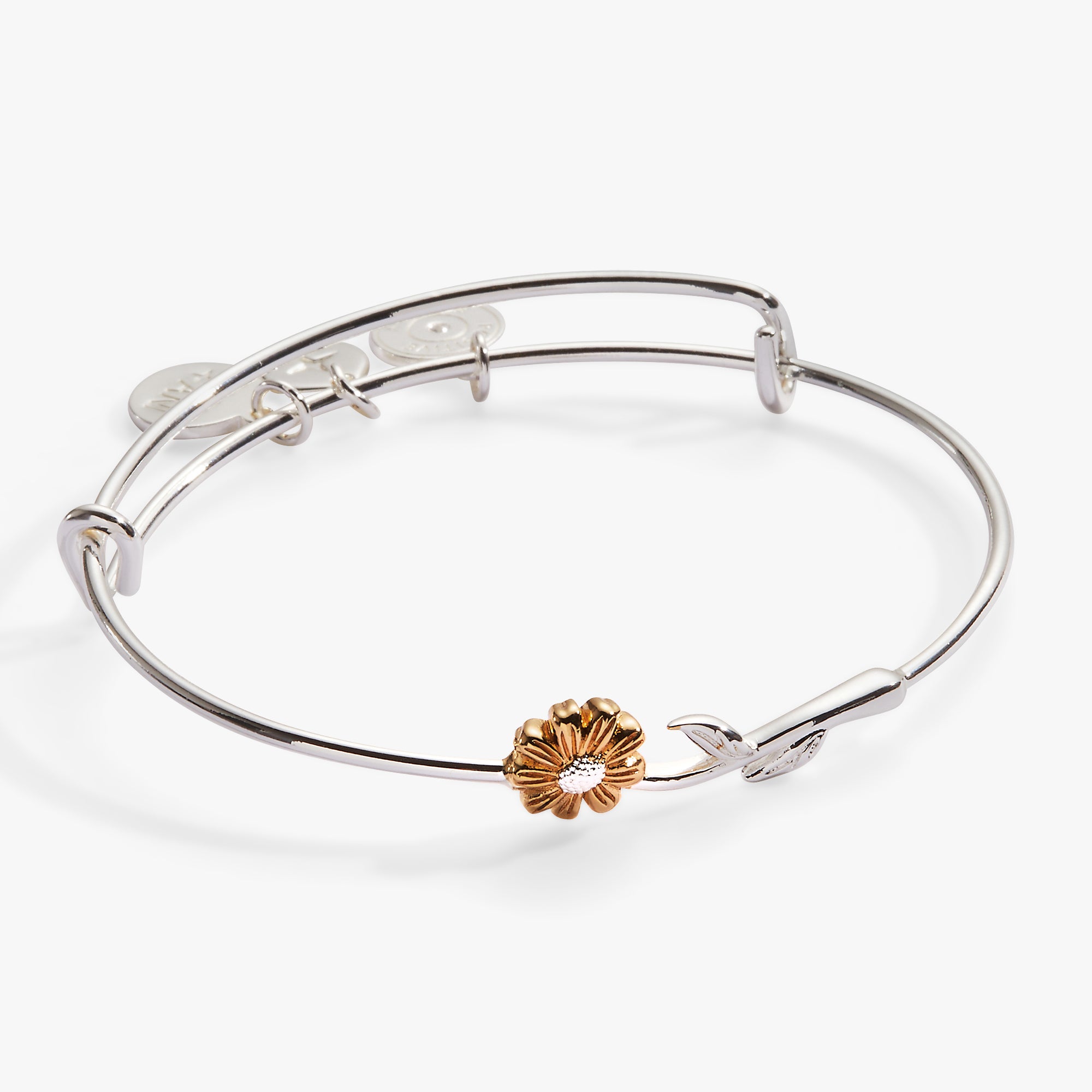 Daisy Inline Bangle Bracelet for Women - Elegant Floral Charm Jewelry for Everyday Wear & Special Occasions