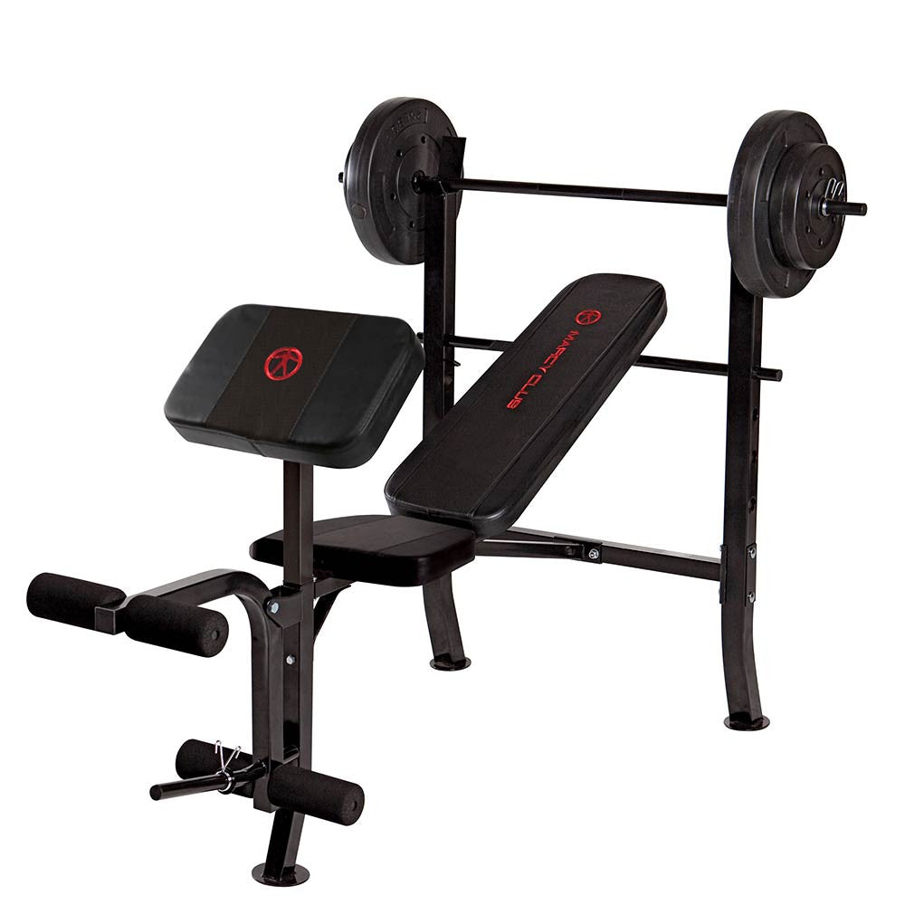 Standard Weight Bench with 80lb Dumbbell Set | MKB 2081 - Home Gym Equipment for Strength Training & Fitness Workouts