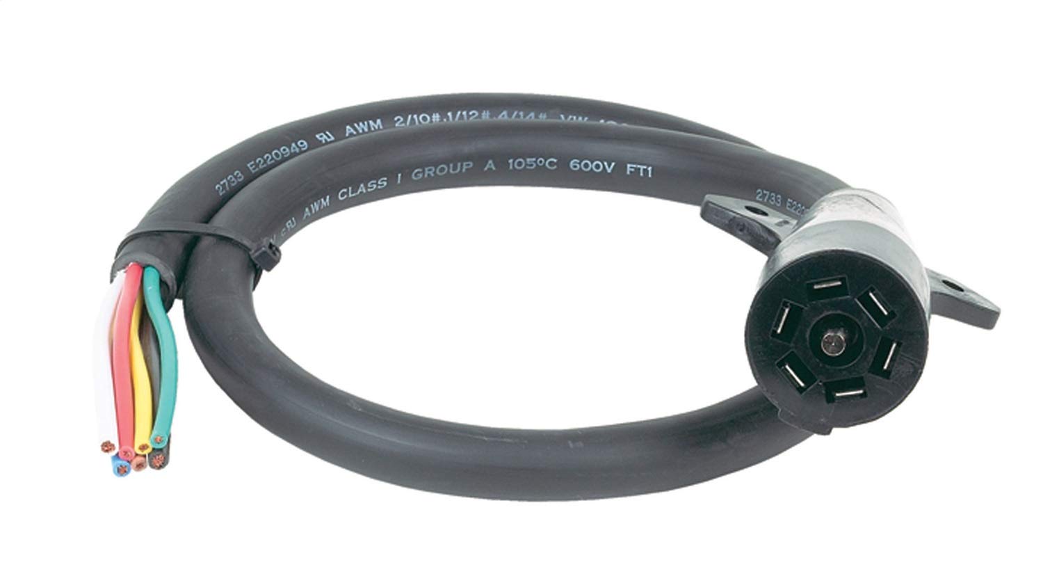 7 Blade Trailer End Molded Cable - 4 ft Heavy Duty 7-Way RV Trailer Wiring Harness for Towing & Camping | Weatherproof Connector for Boat, Camper, Horse Trailers