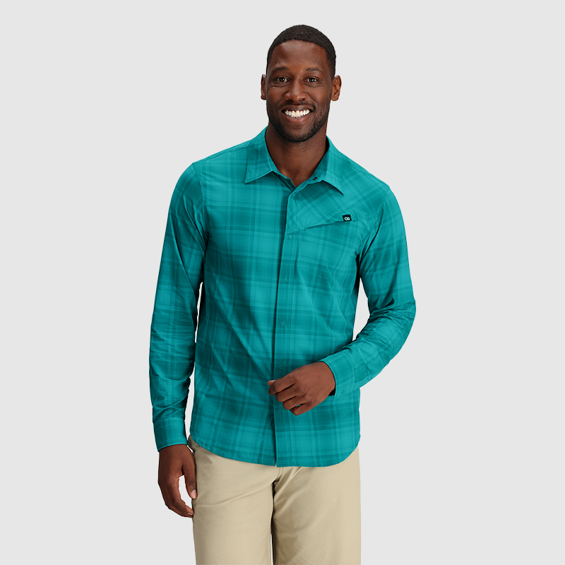 Astroman Men's Long Sleeve Sun Protection Shirt - UPF 50+ UV Blocking Fishing Hiking Outdoor Shirt for Summer Activities