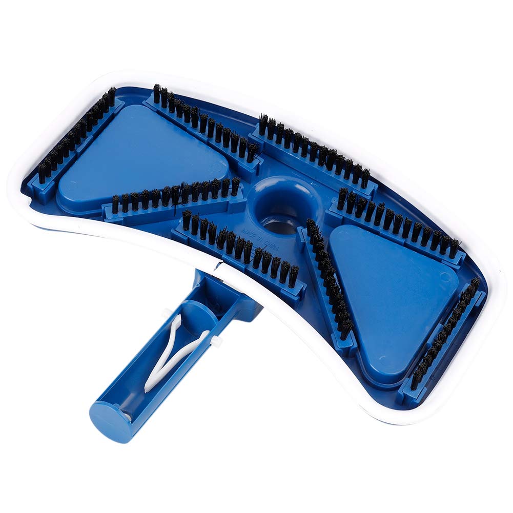 Yosoo 12 Inch Pool Vacuum Head - Heavy Duty Swimming Pool Cleaner with Curved Blue & White Suction Brush for In-Ground & Above Ground Pools - Perfect for Leaves, Dirt & Debris Removal