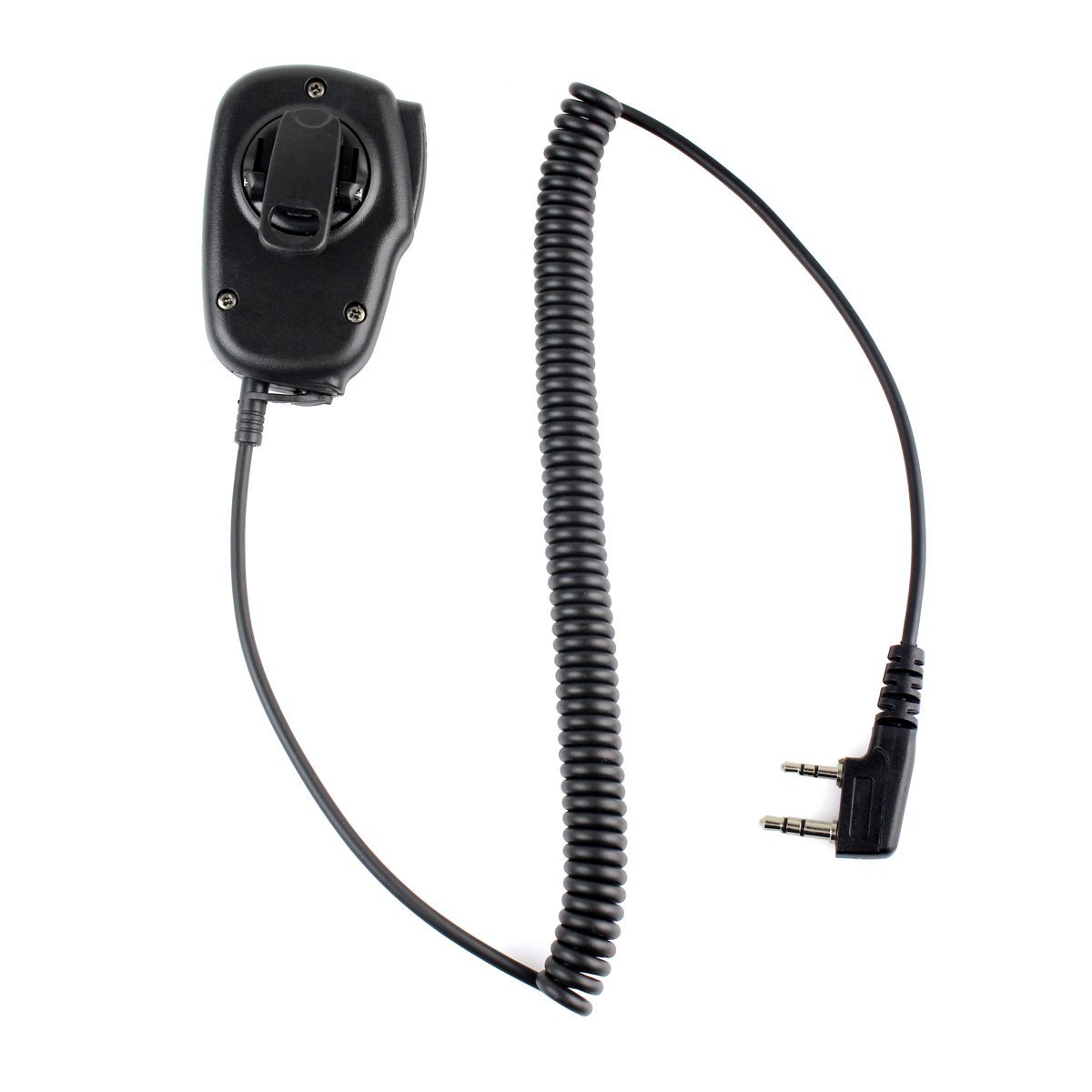 Retevis 2 Pin Speaker Mic with PTT Button - Compatible with Baofeng UV-5R, Kenwood, Wouxun, TYT & More Walkie Talkies - 360° Swivel Design (1 Pack) - Perfect for Outdoor Adventures, Construction Sites & Security Teams