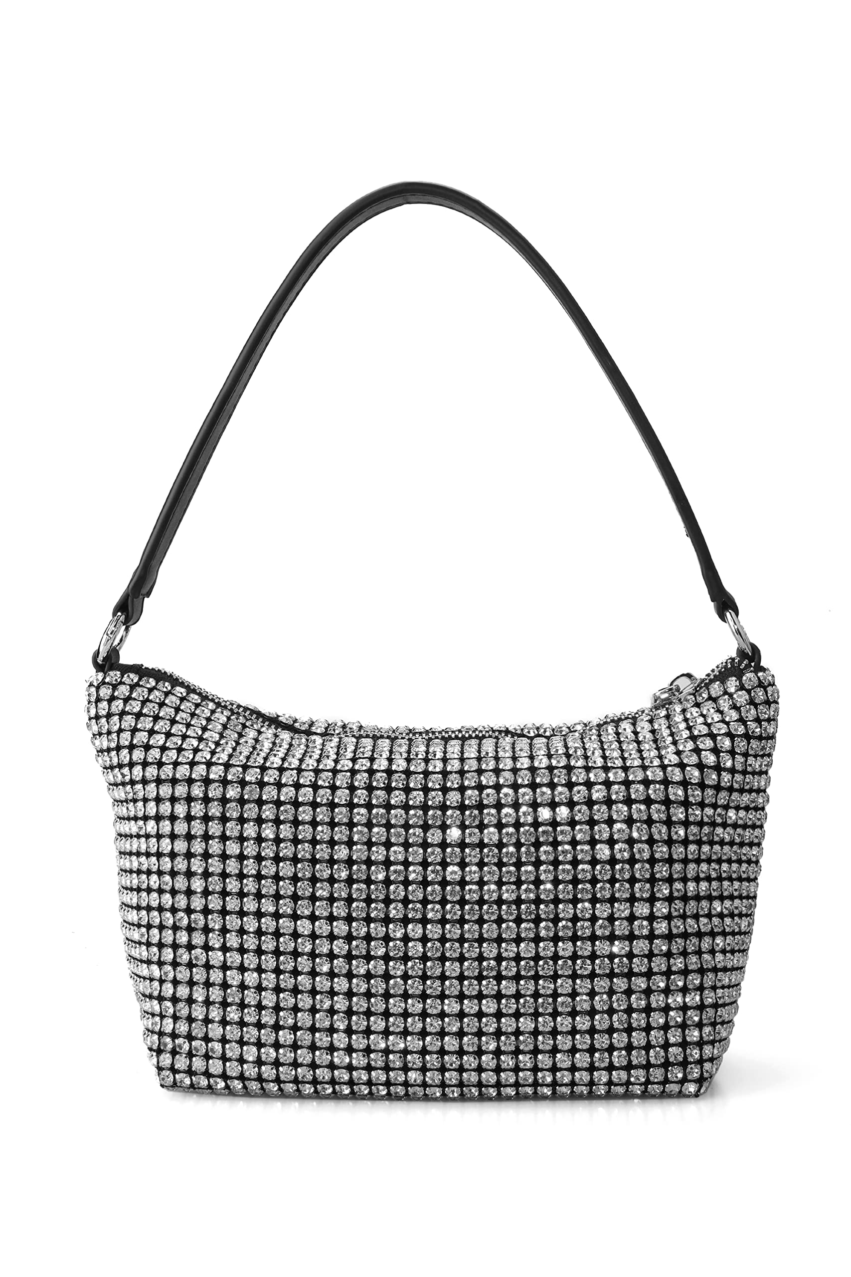 Sparkly Rhinestone Evening Purse for Women - Elegant Silver Clutch Bag for Parties, Weddings & Special Events