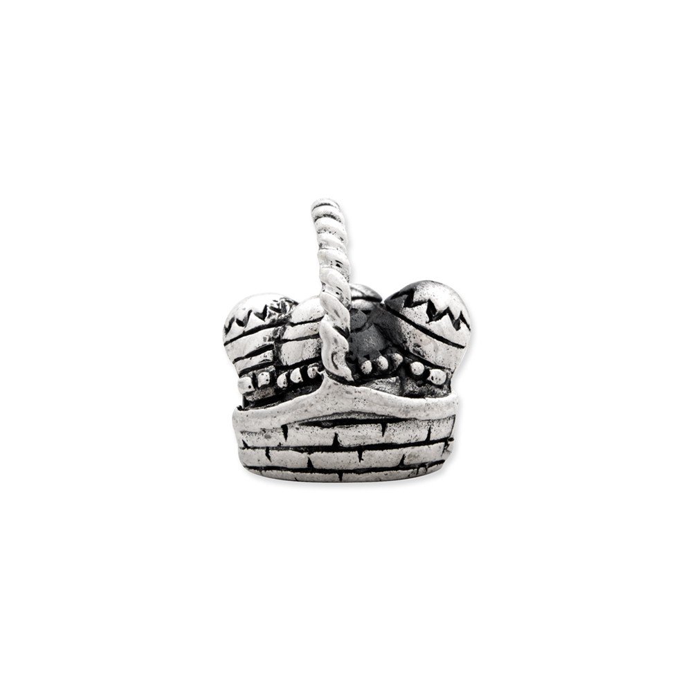 Jewels By Lux Sterling Silver Reflections Easter Basket Bead - Elegant Handmade Jewelry for Easter Gifts, Party Favors & Spring Celebrations